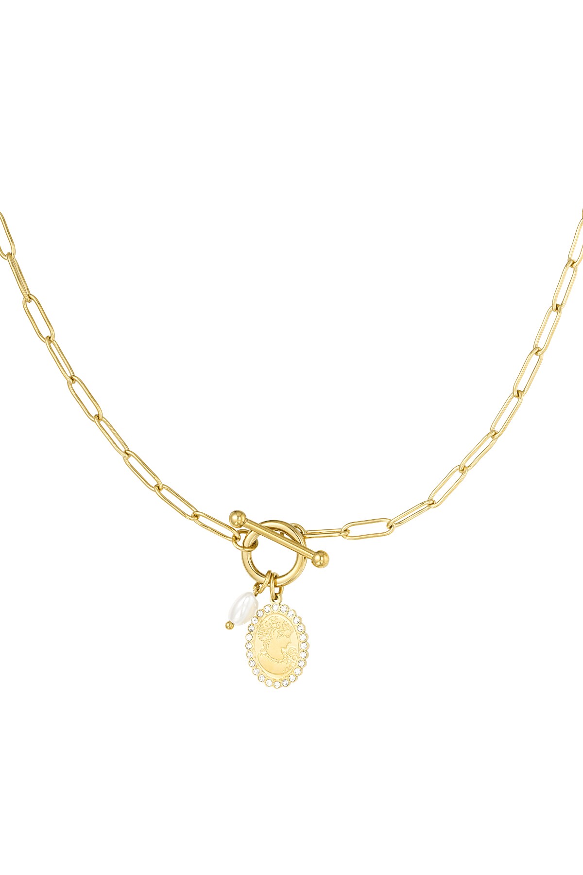 Necklace classy lady - Gold color h5 