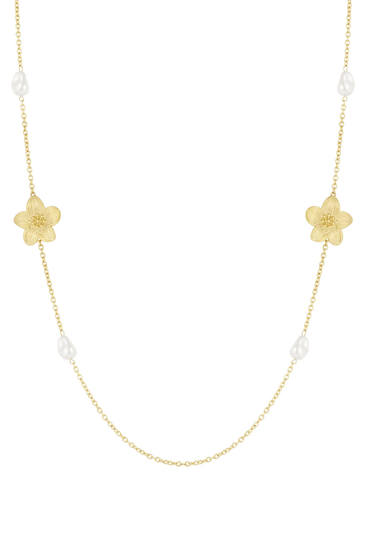 Blossom pearl necklace - Gold color h5 