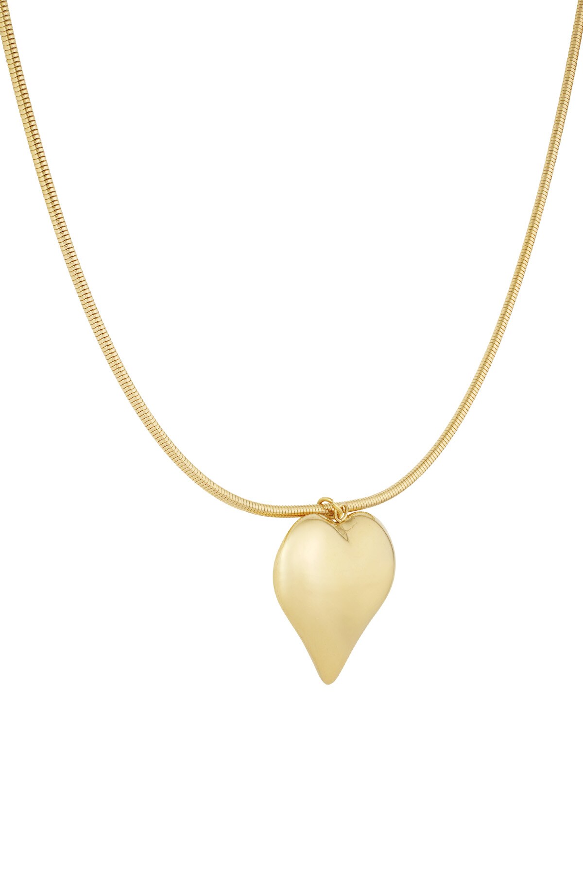 Bold heart necklace - Gold color h5 Picture4