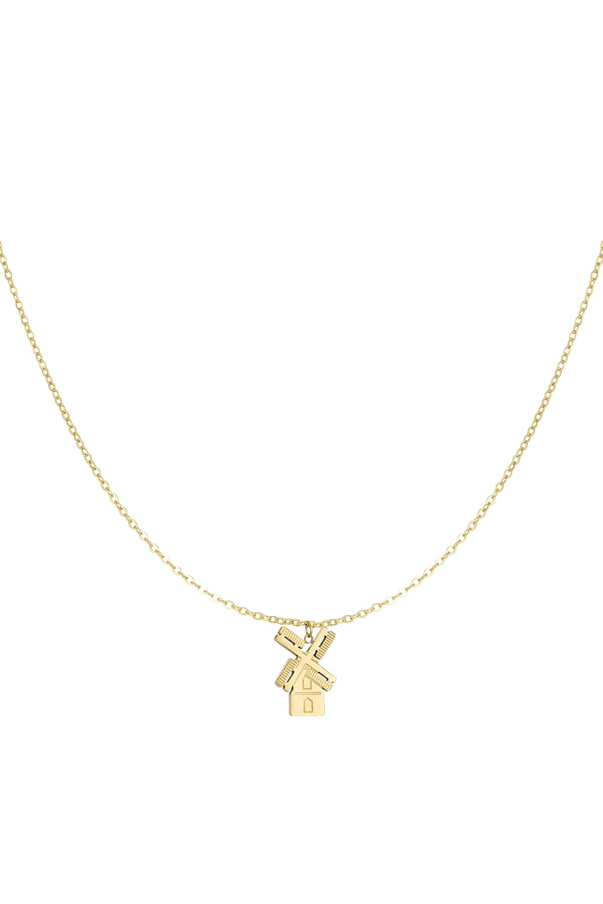 Dutch windmill necklace - Gold color h5 