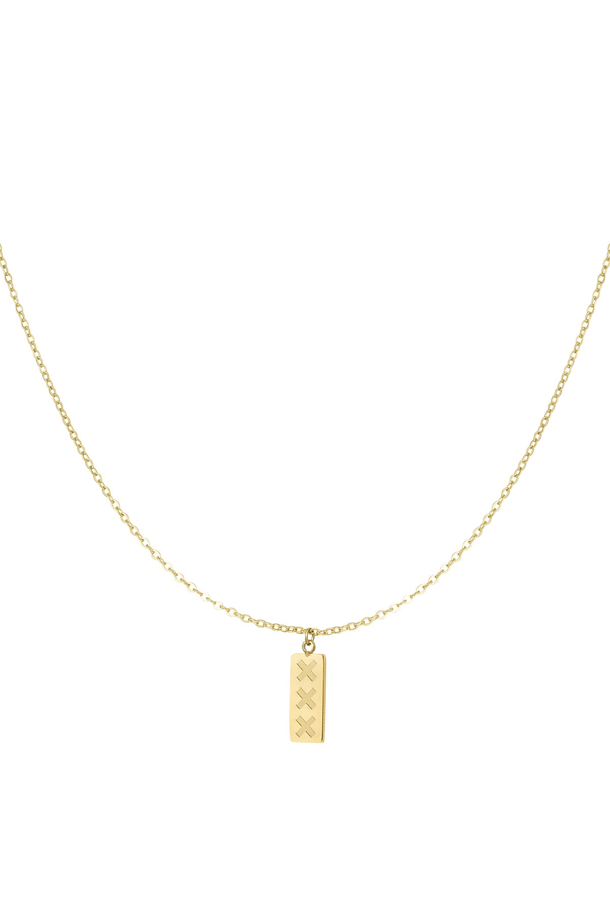 Amsterdam X necklace - Gold color h5 