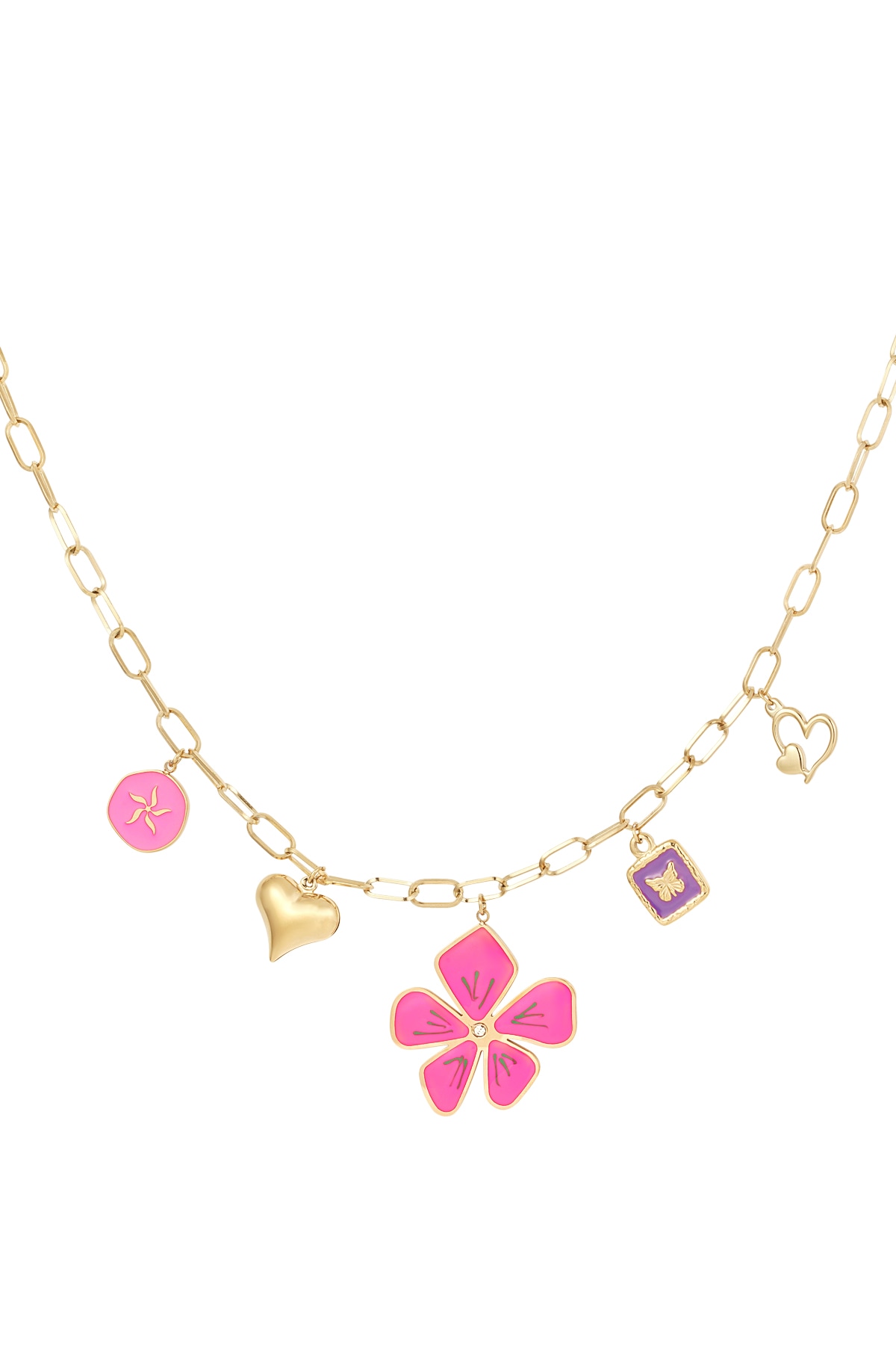 Floral fusion necklace - Gold color h5 