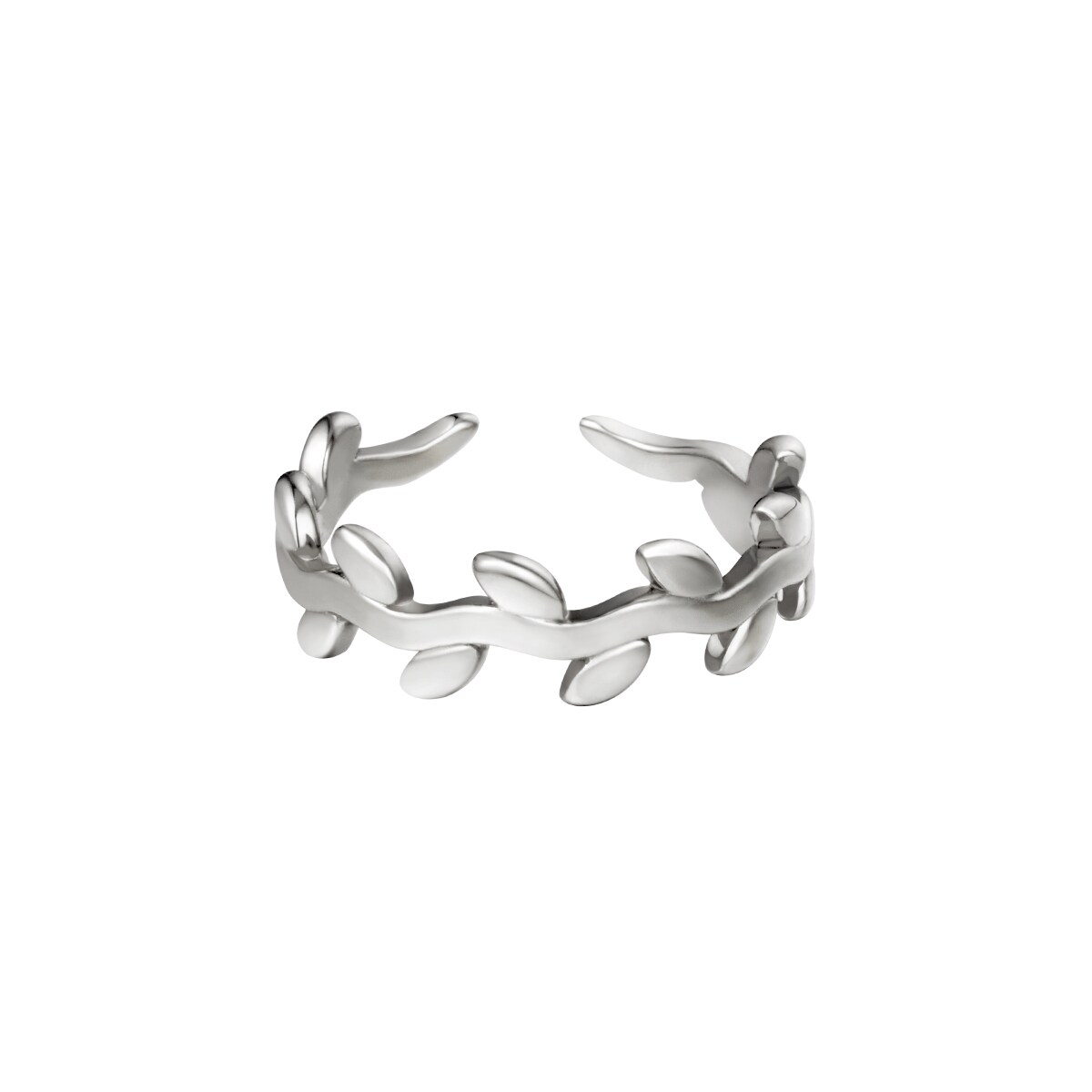 Stainless steel ring laurel wreath adjustable 