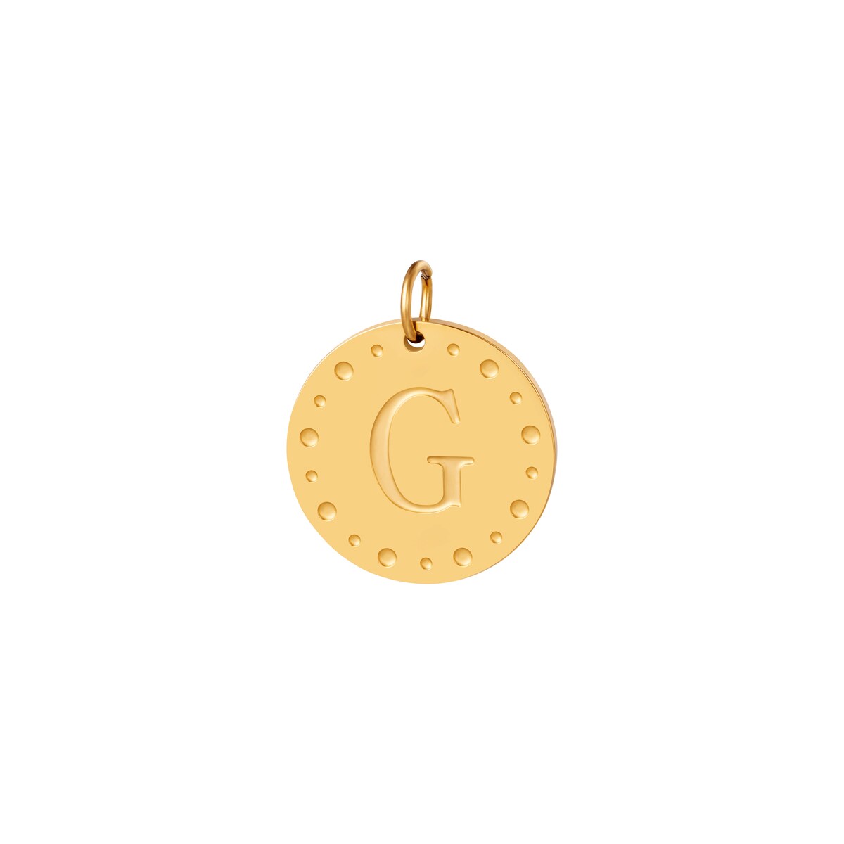 Gold color / Circle charm initial A Picture11