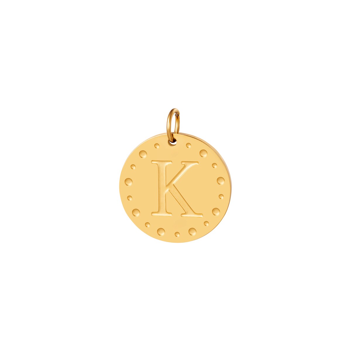 Gold color / Circle charm initial K Picture27