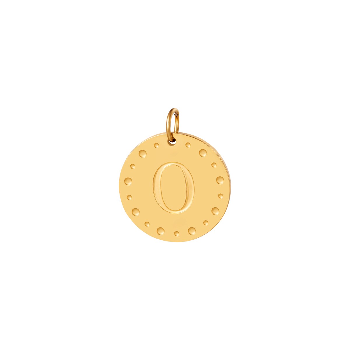 Gold color / Circle charm initial O Picture38