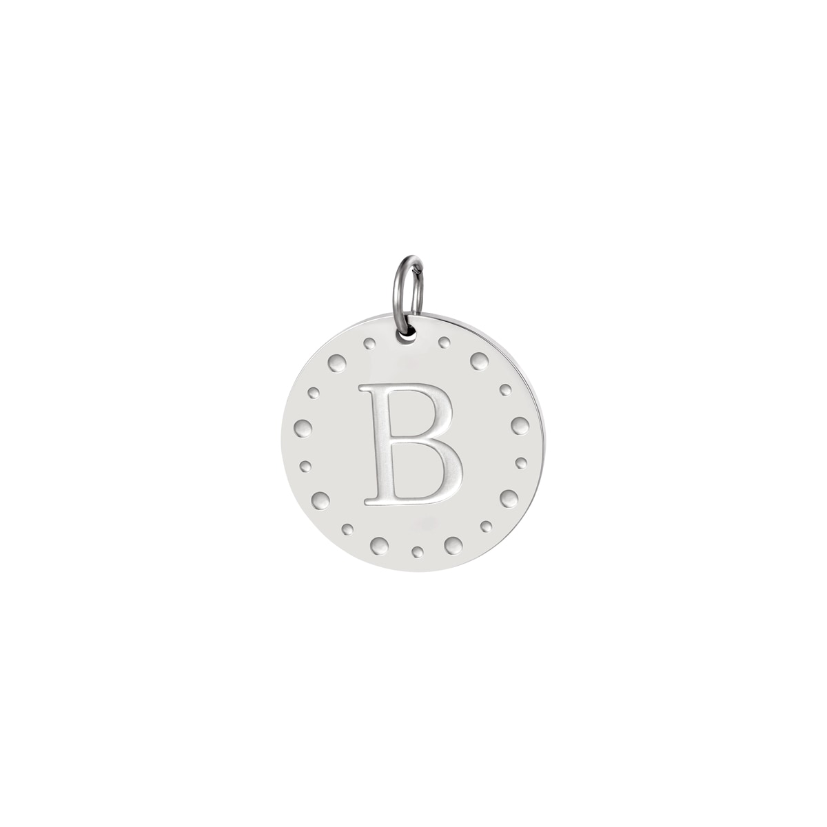 Silver color / Circle charm initial A Picture28