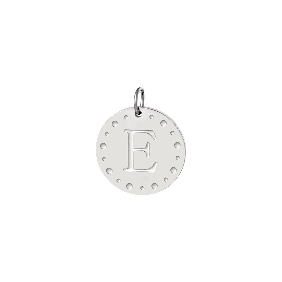 Silver color / Circle charm initial A Picture31