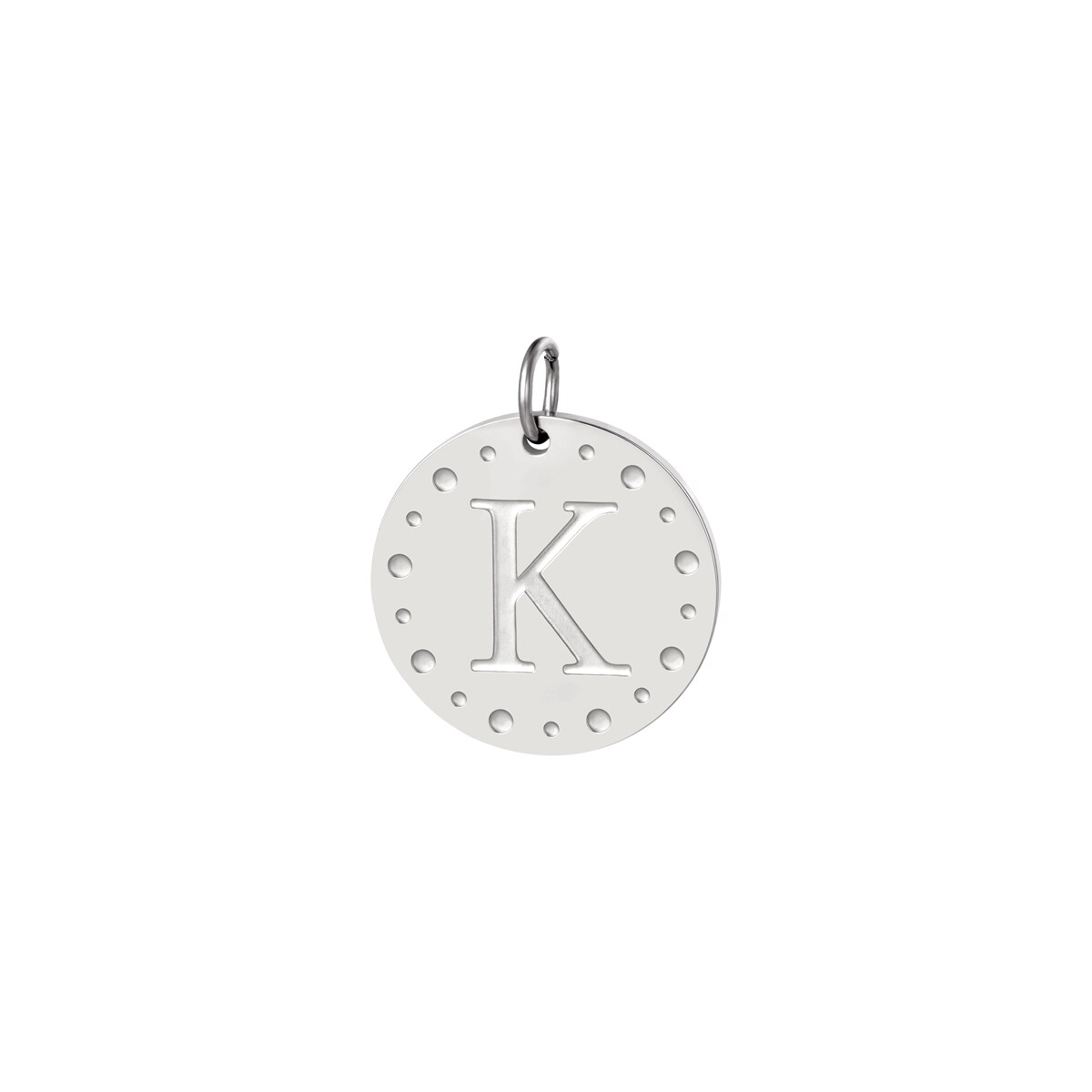 Silver color / Circle charm initial A Picture36