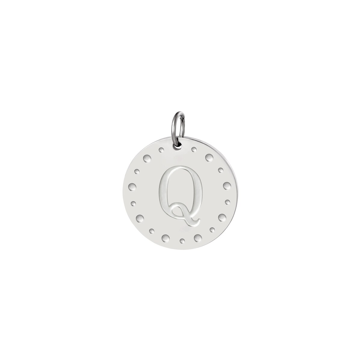 Silver color / Circle charm initial A Picture42