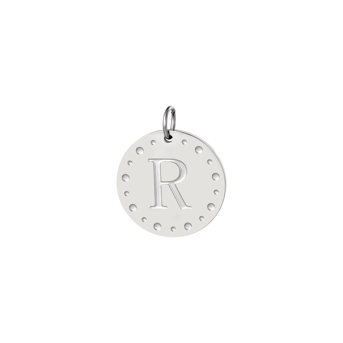 Silver color / Circle charm initial A Picture43