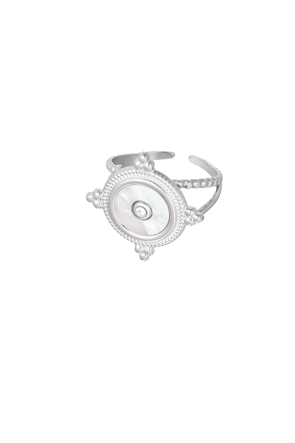 Ring gracefully round - Silver color h5 