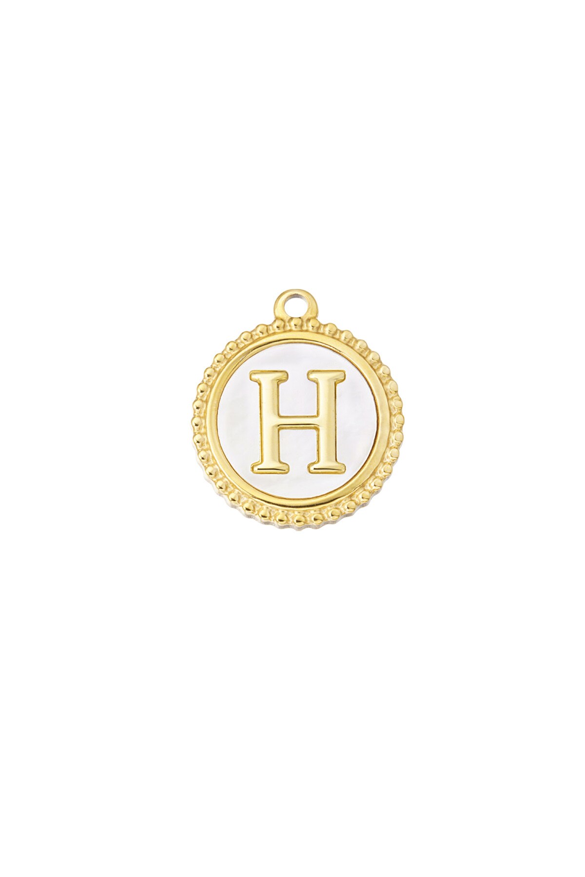 Gold color / Charm elegant H - gold/white Picture24