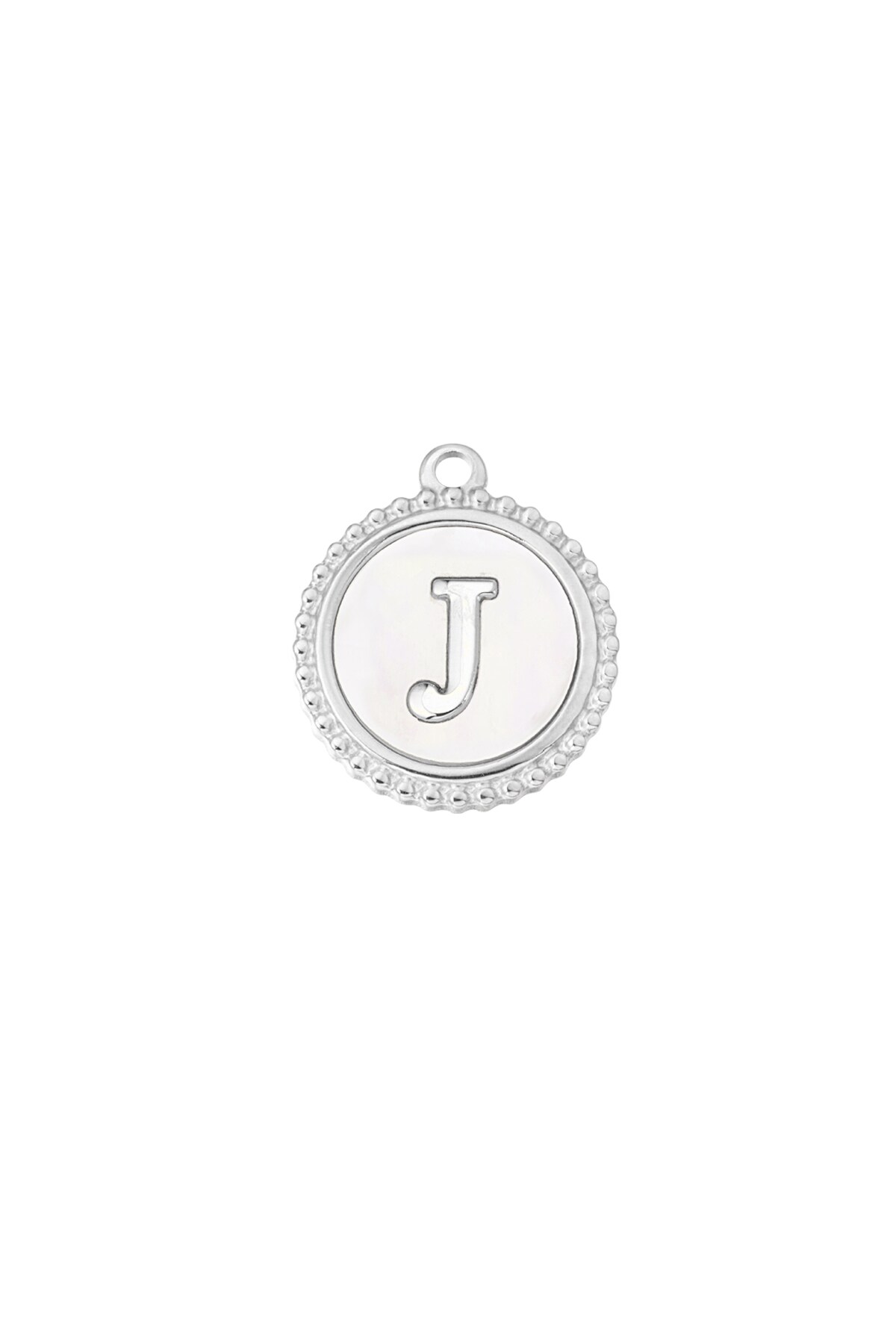 Silver color / Charm elegant J - silver/white Picture34