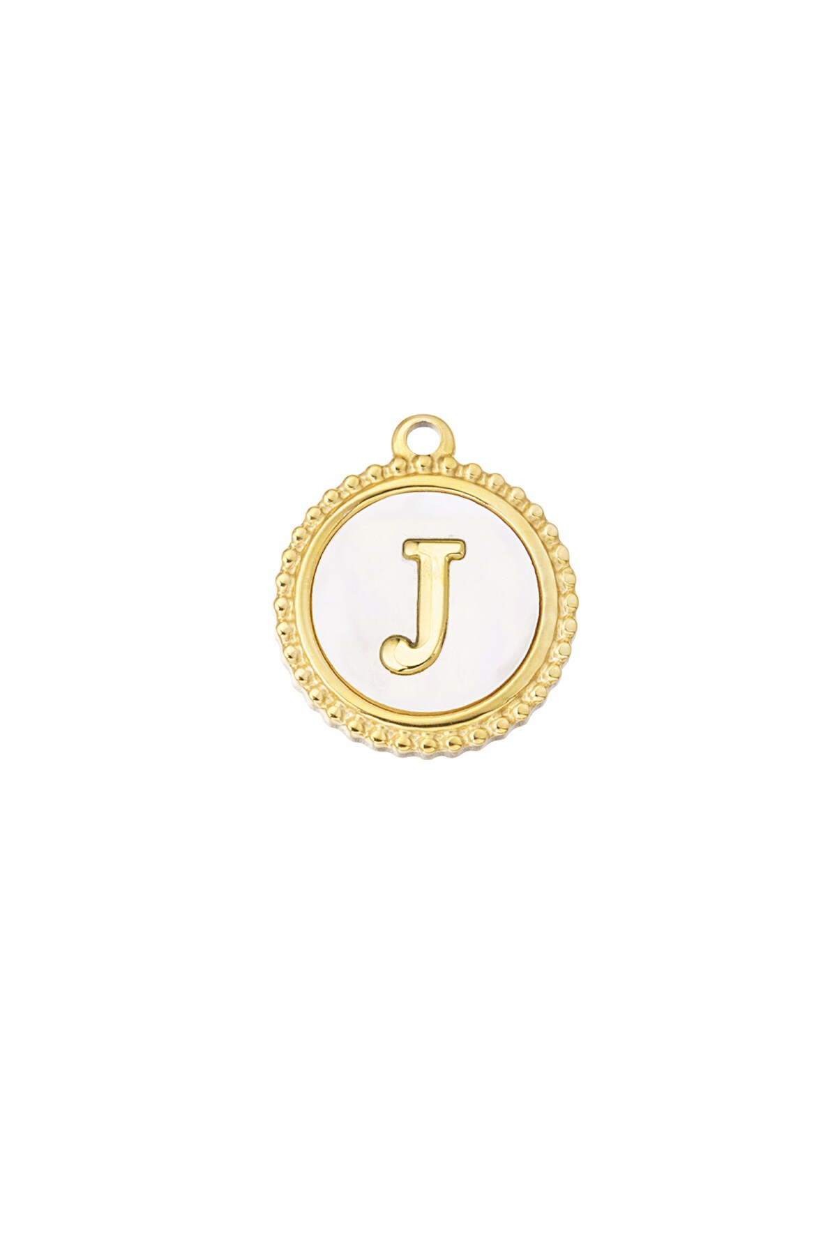 Gold color / Charm elegant J - gold/white Picture32