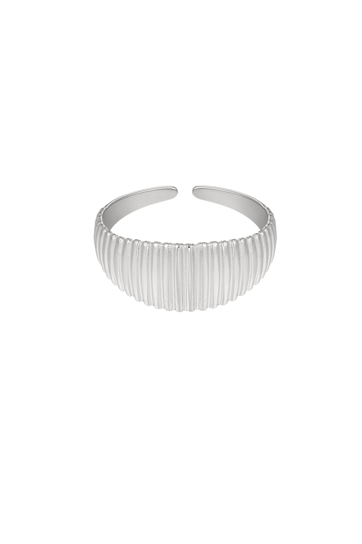 Ring with stripes print - Silver color h5 