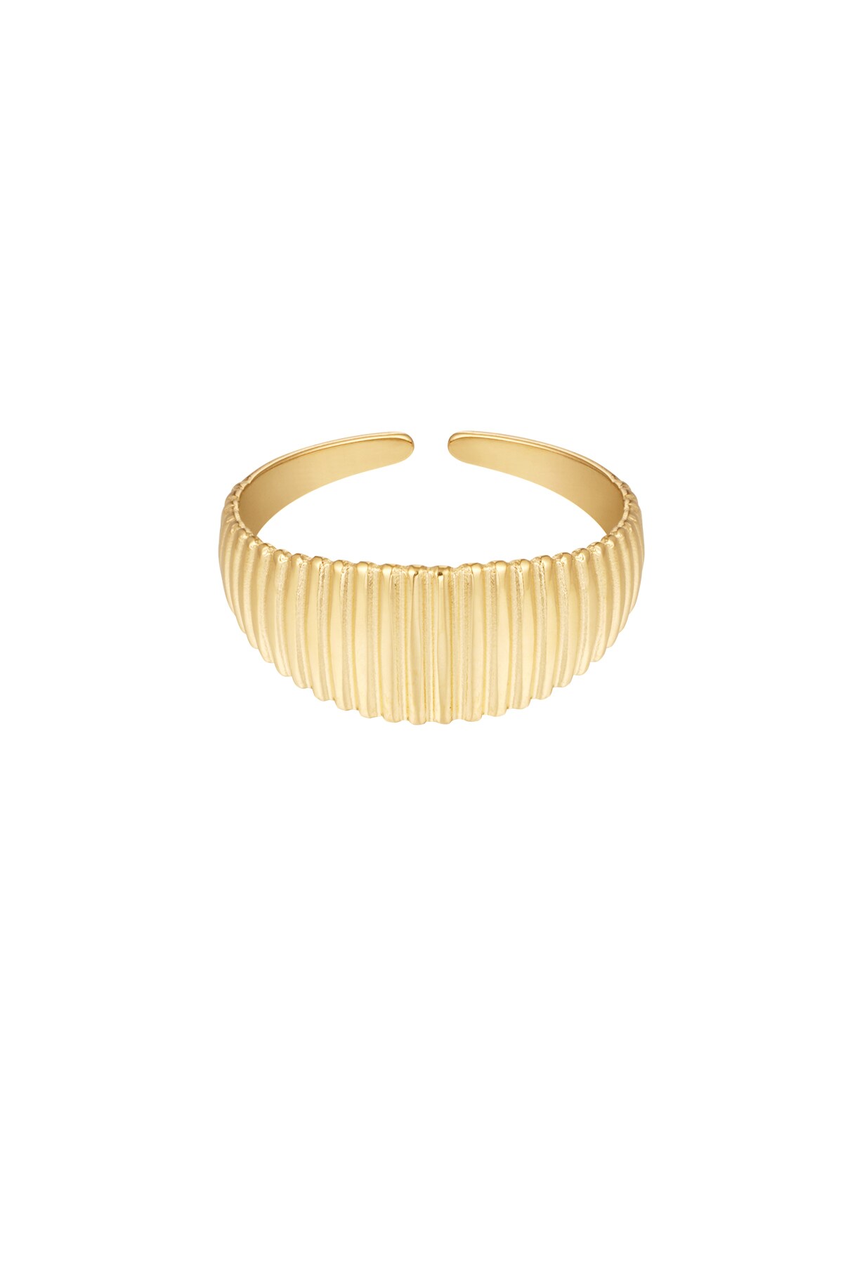 Ring with stripes print - Gold color h5 