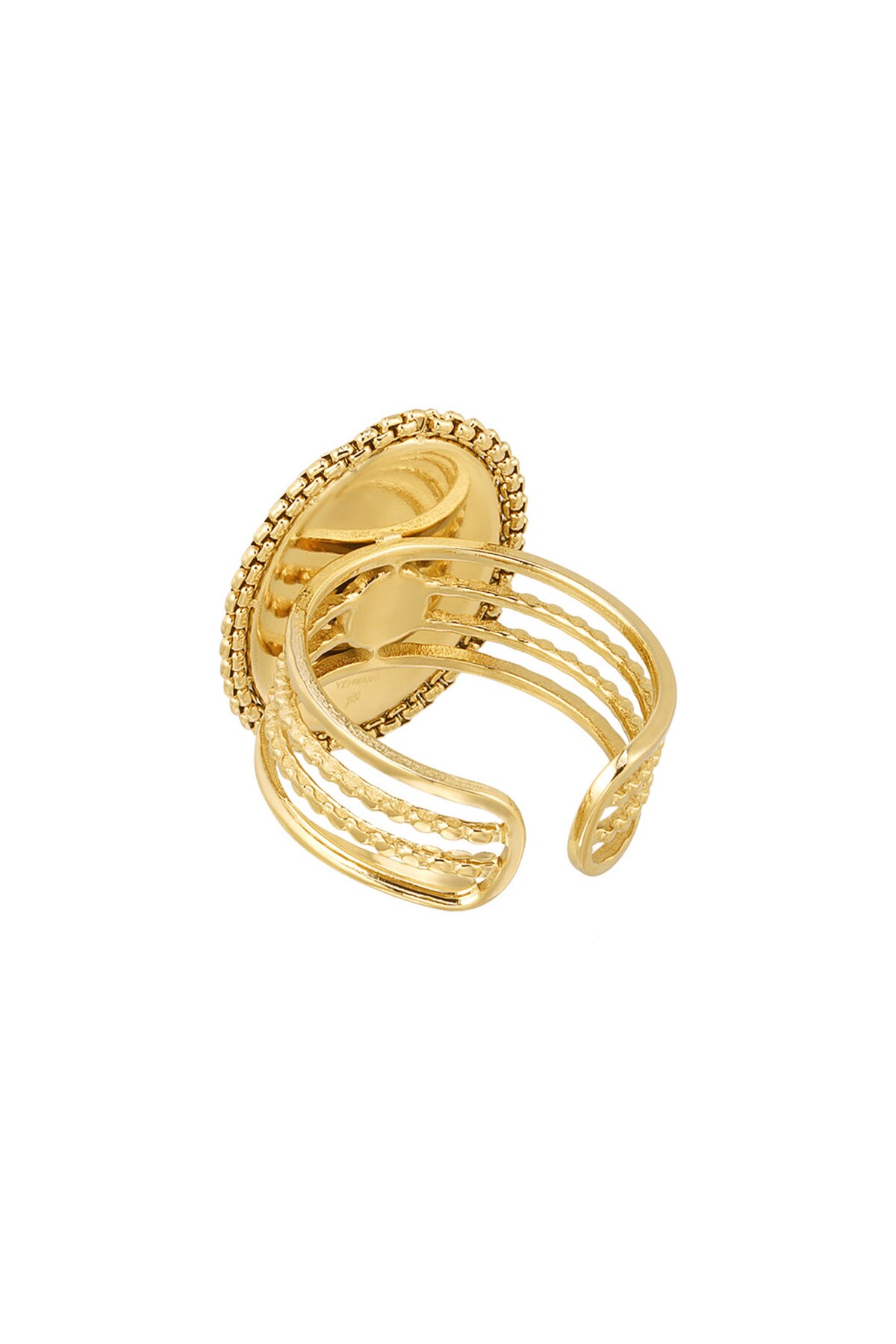 Ring large stone - Gold color h5 Picture3