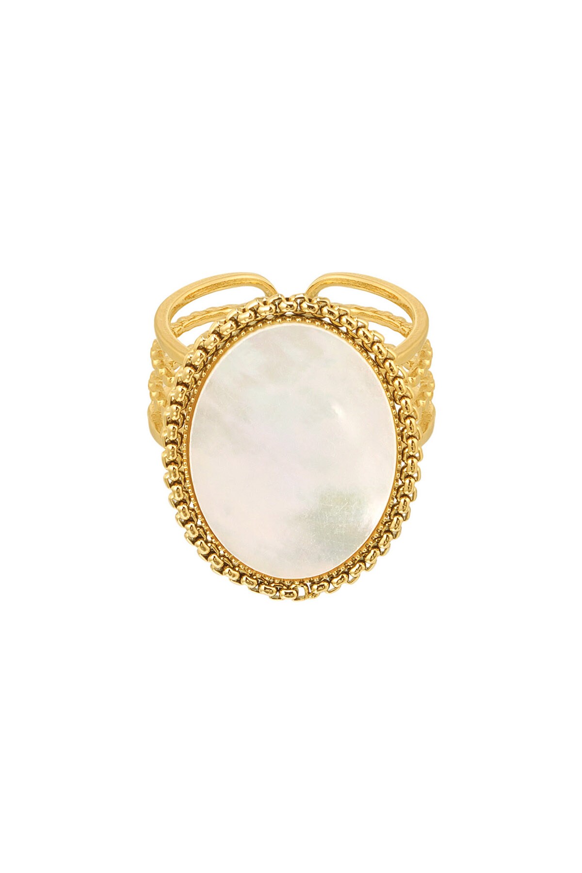 Ring large stone - Gold color h5 