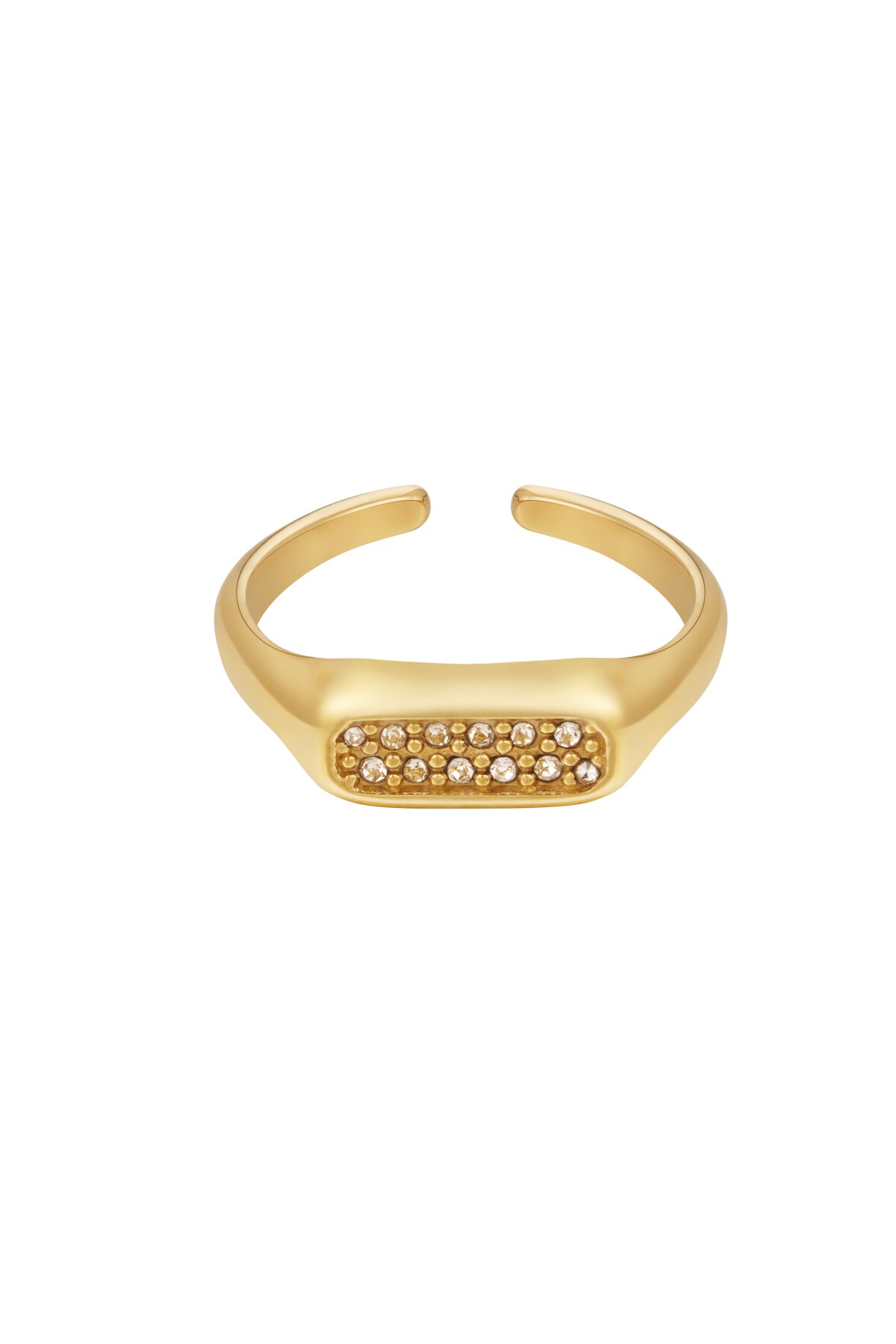 Ring elongated with stones - Gold color h5 