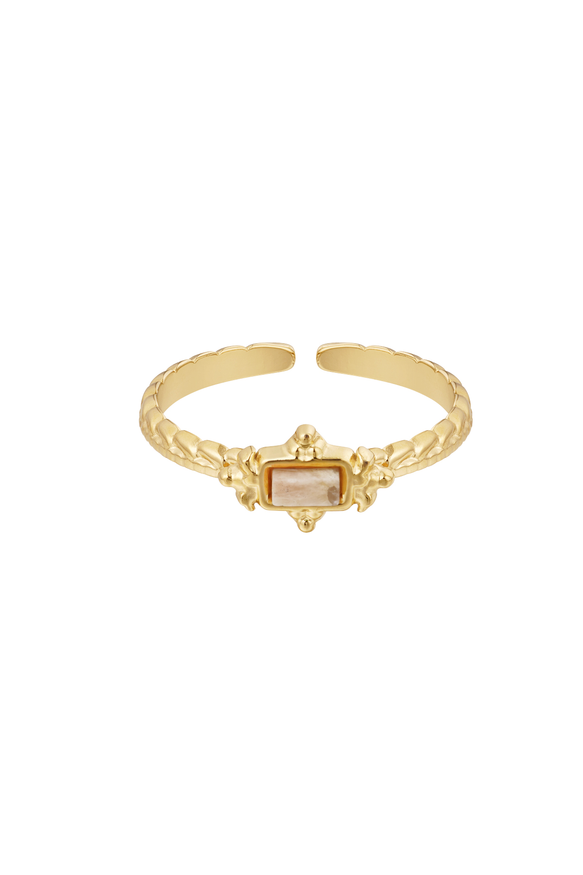 Ring vintage rectangle - beige 