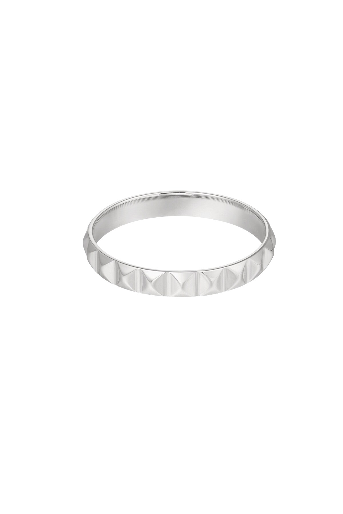 Ring triangles print - Silver color h5 