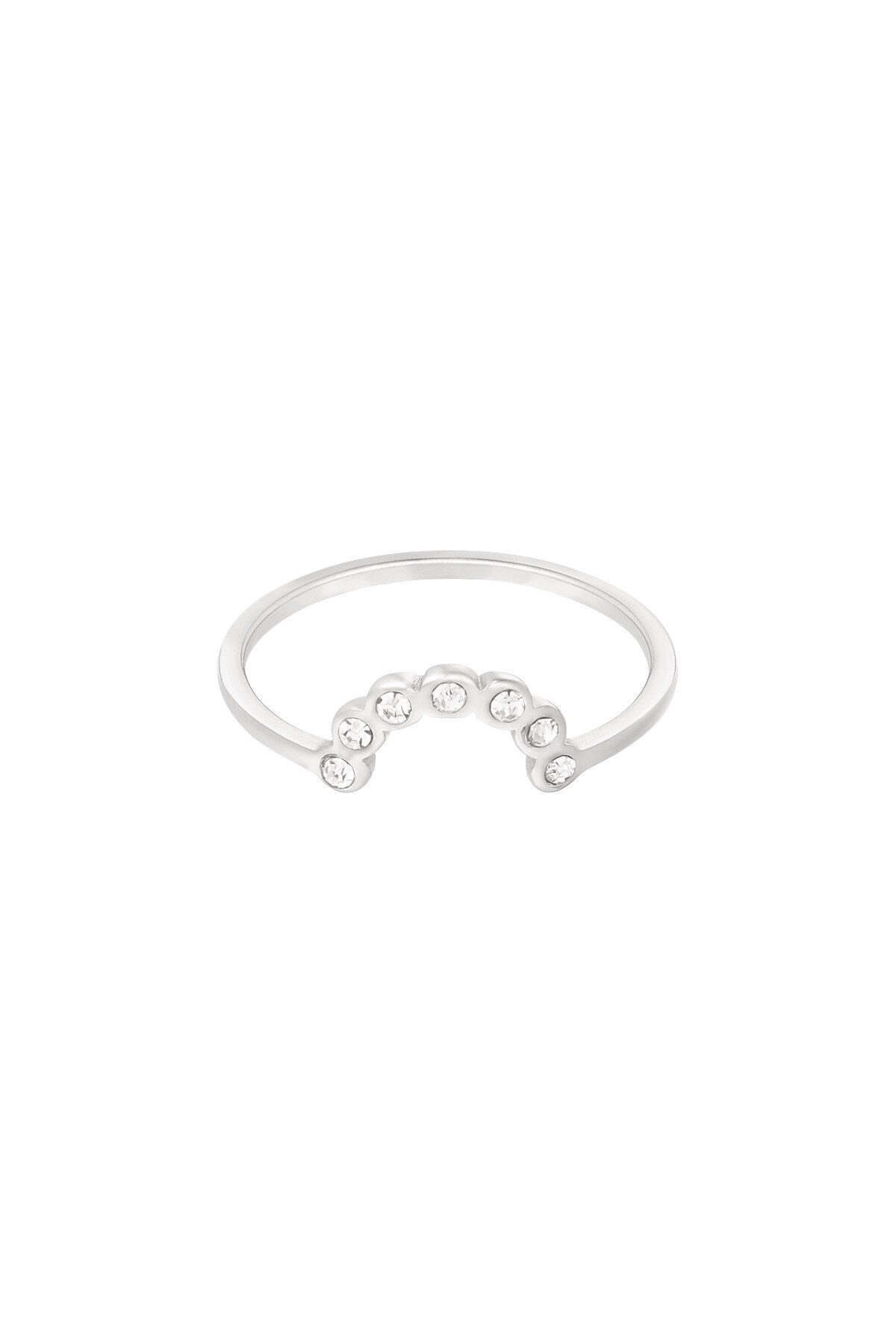 Ring moon with stones - Silver color h5 