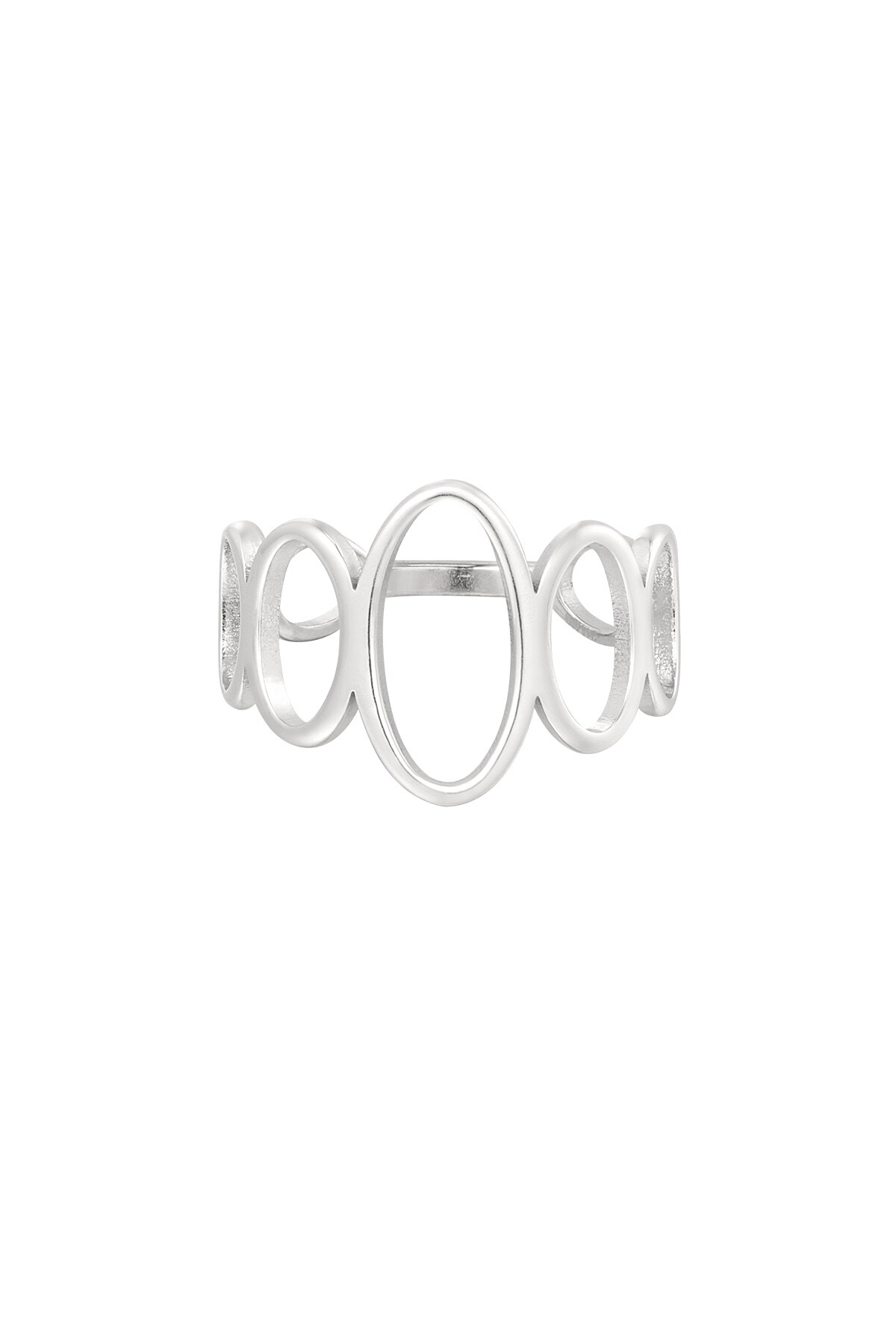 Ring open circles - Silver color h5 