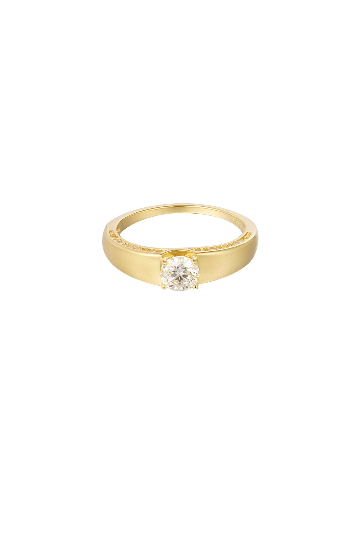 Ring Basic mit Stein - Gold - 16 h5 