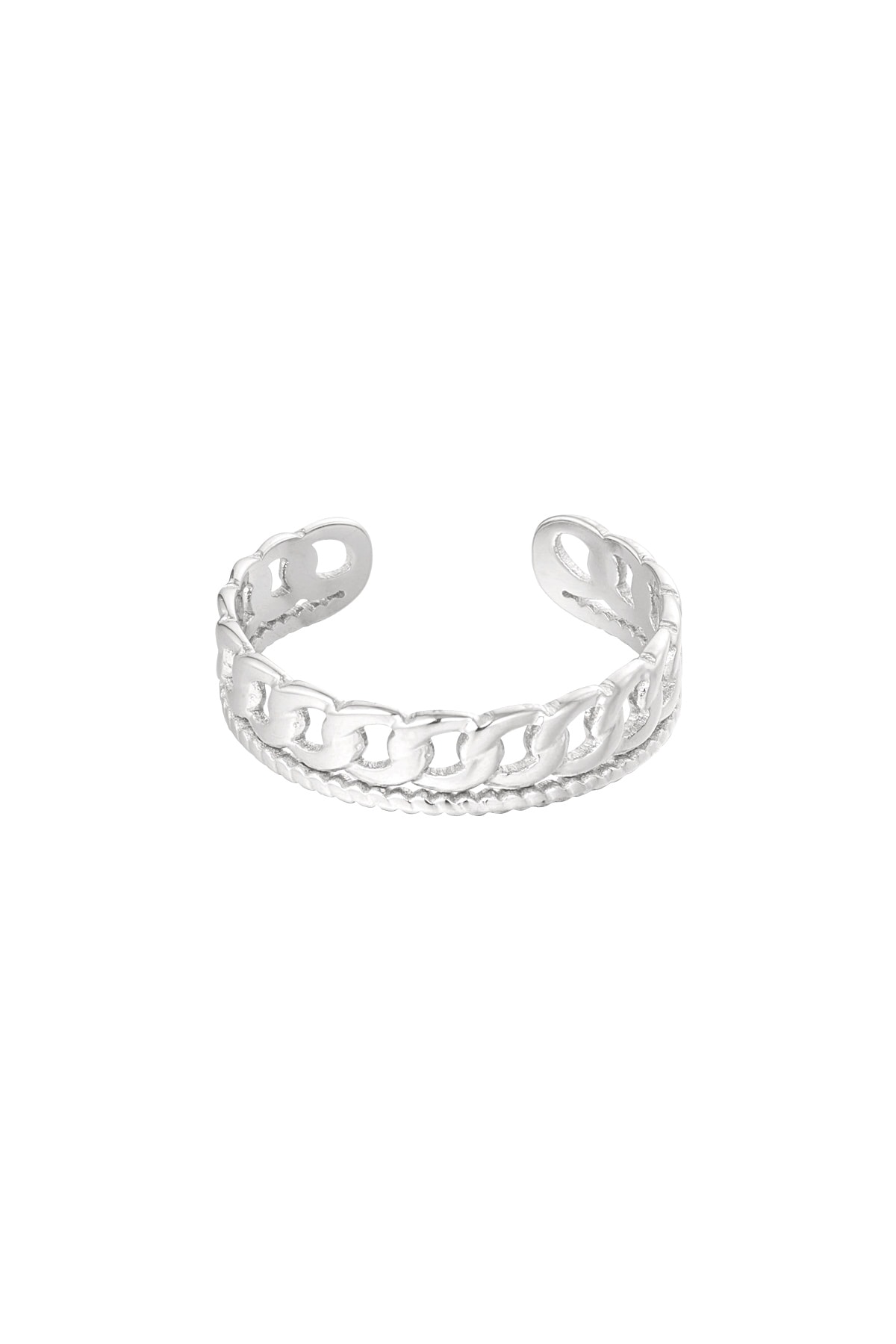 Bague double lien - Couleur argent h5 