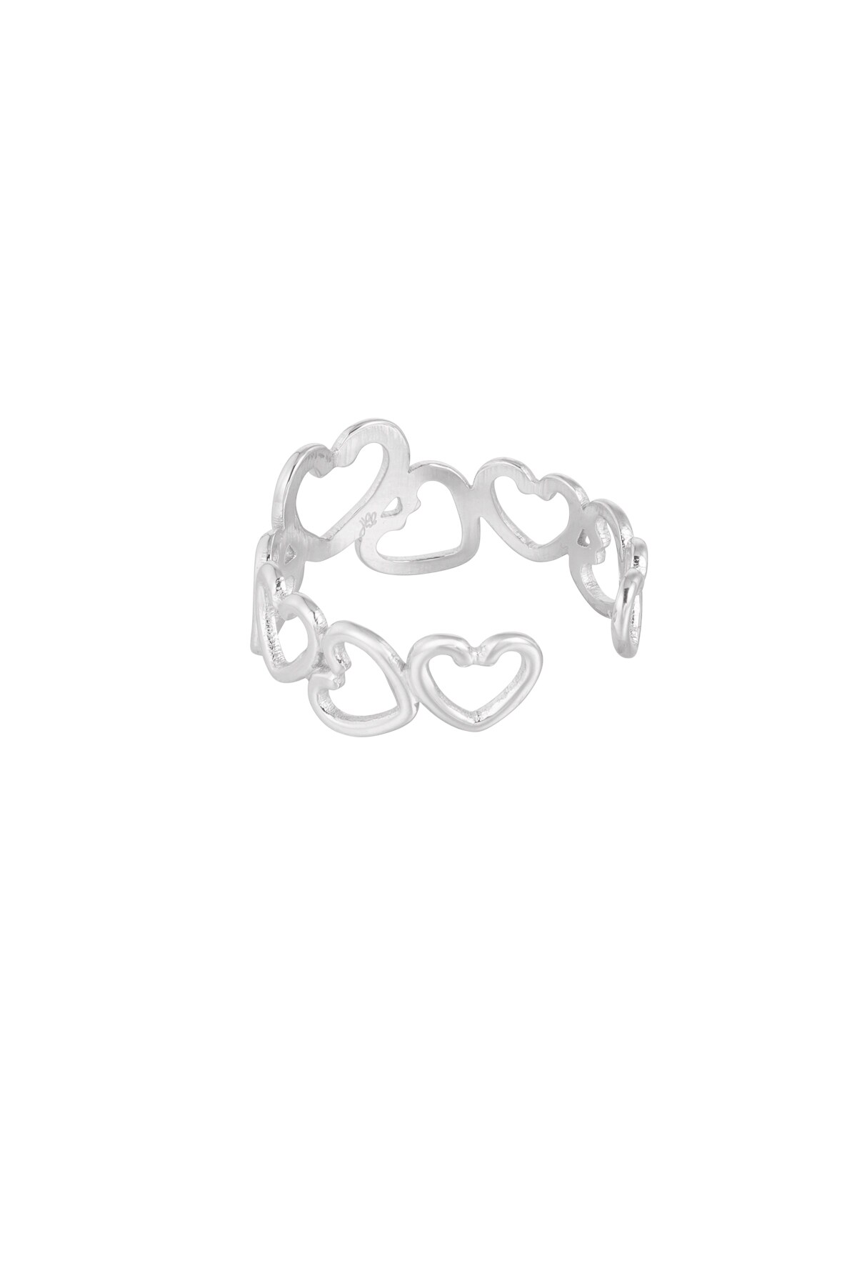 Ring hearts - Silver color h5 Picture4