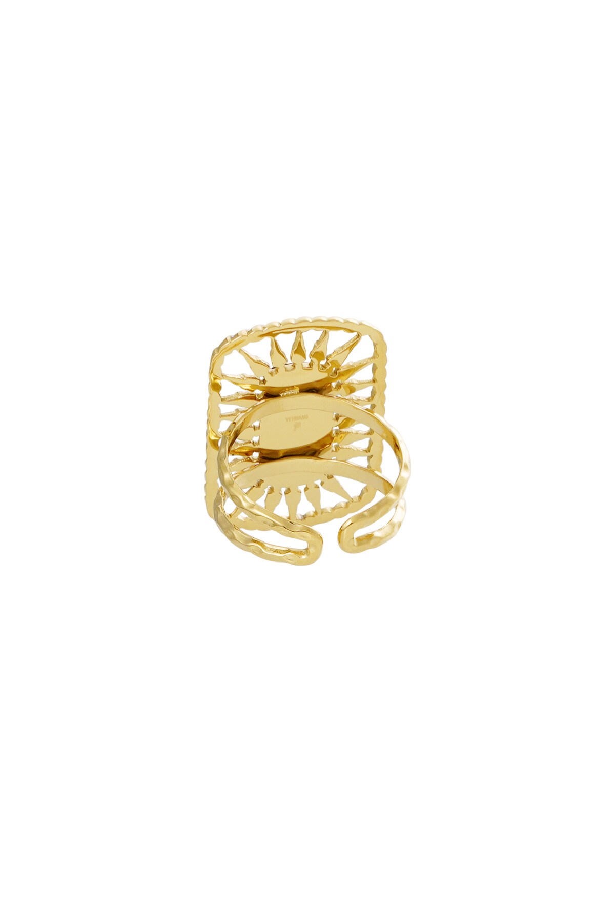 Ring long stone - gold/green Picture2