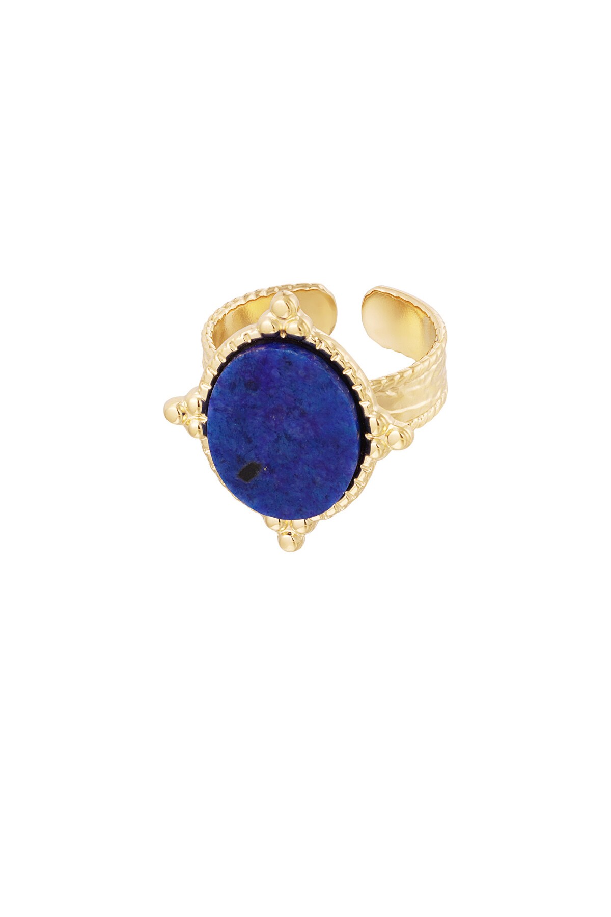 Ringstein mit Verzierung - Gold/Blau h5 