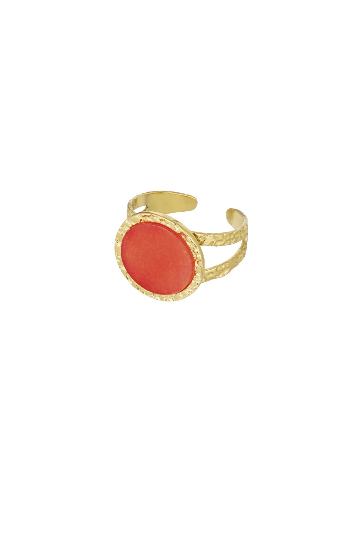 Statement ring vintage look - red gold 