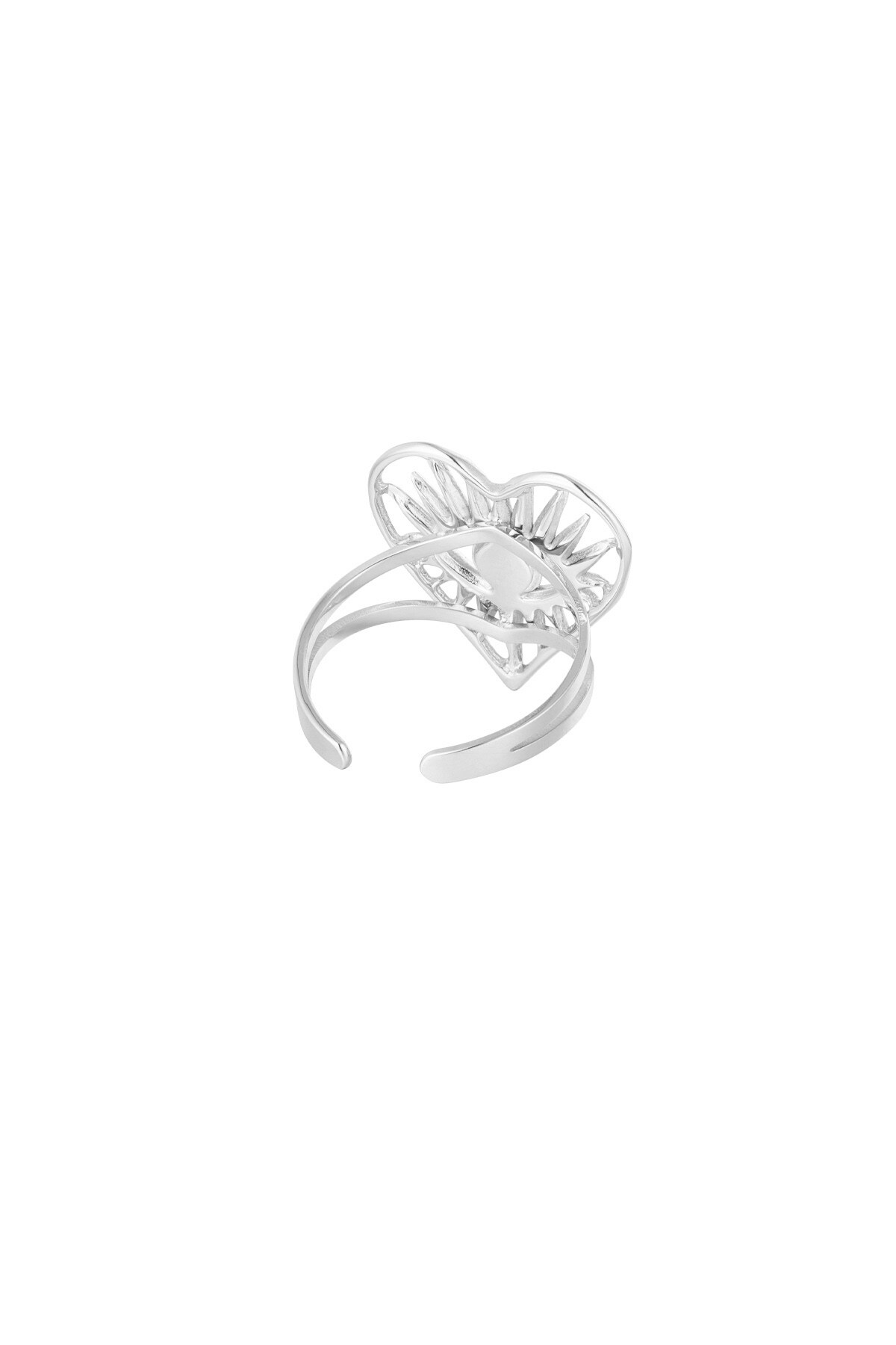 Ring heart with decoration - Silver color h5 Picture3