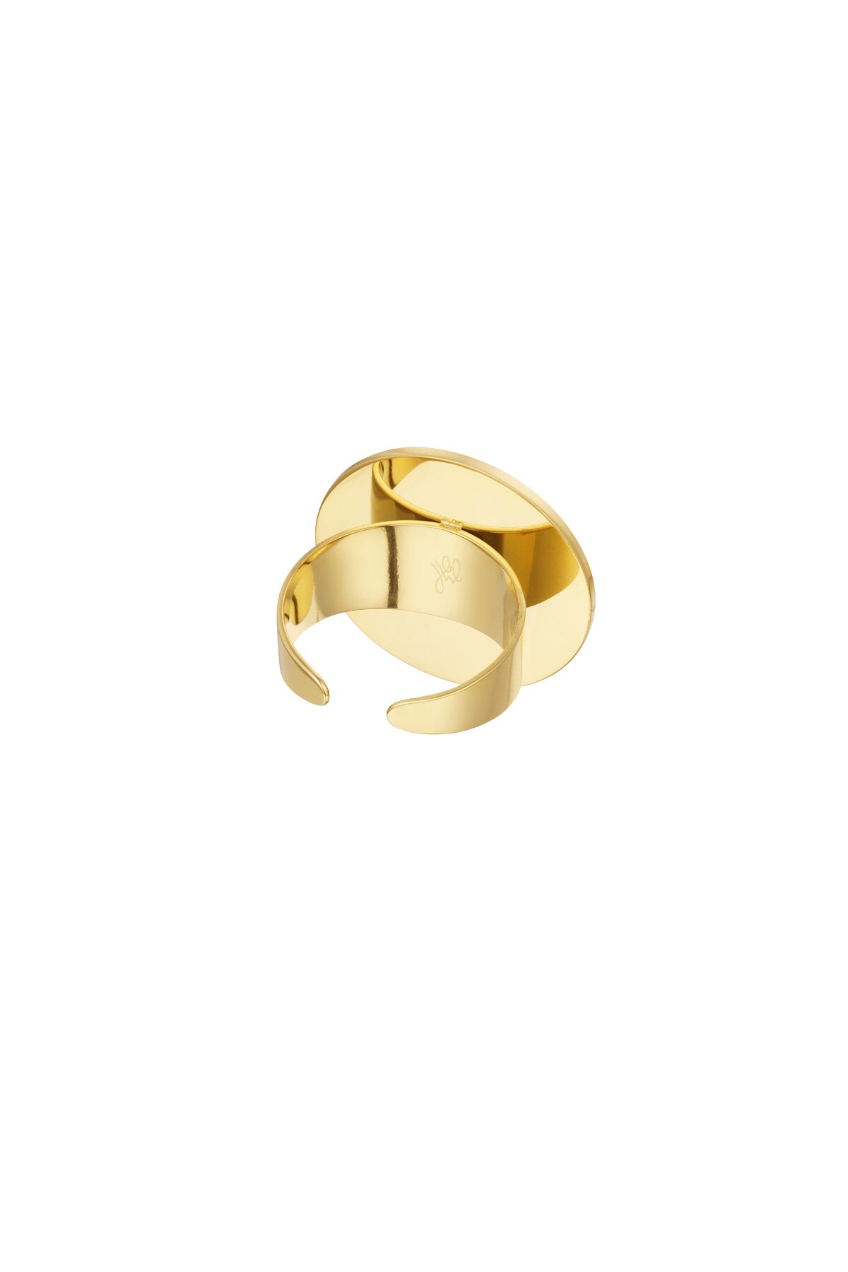 Ring round stone - gold/white h5 Picture4