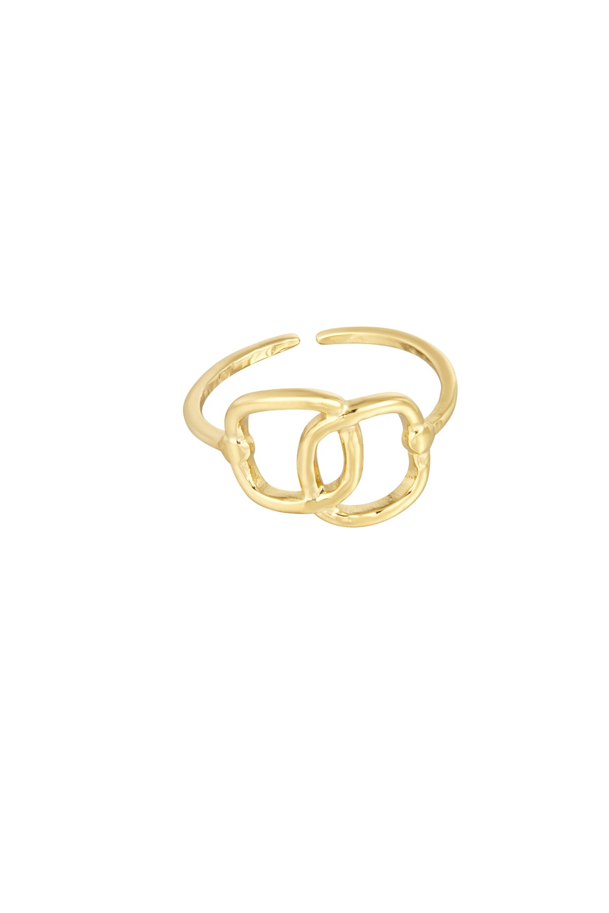 Ring connected squares - Gold color h5 