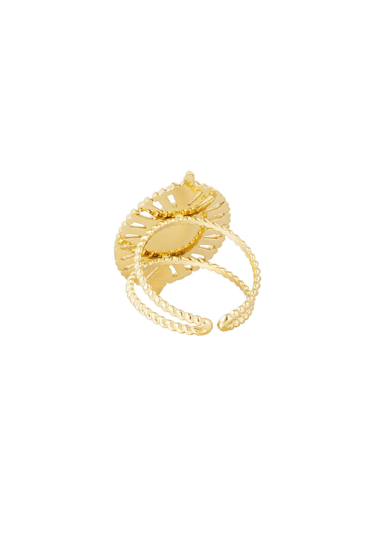 Ring fan with stone - Gold color h5 Picture4