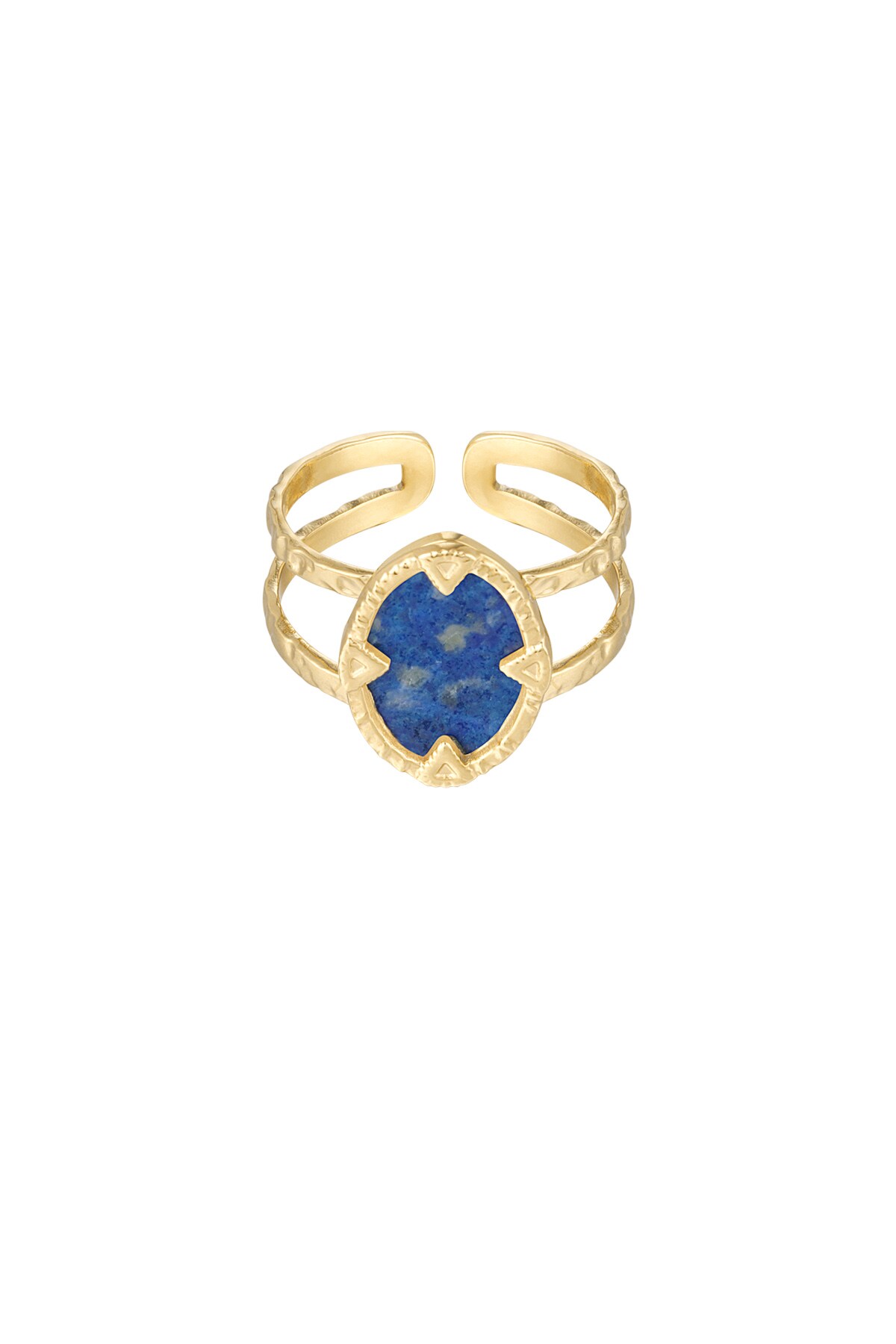 Ring with stone - gold/blue 