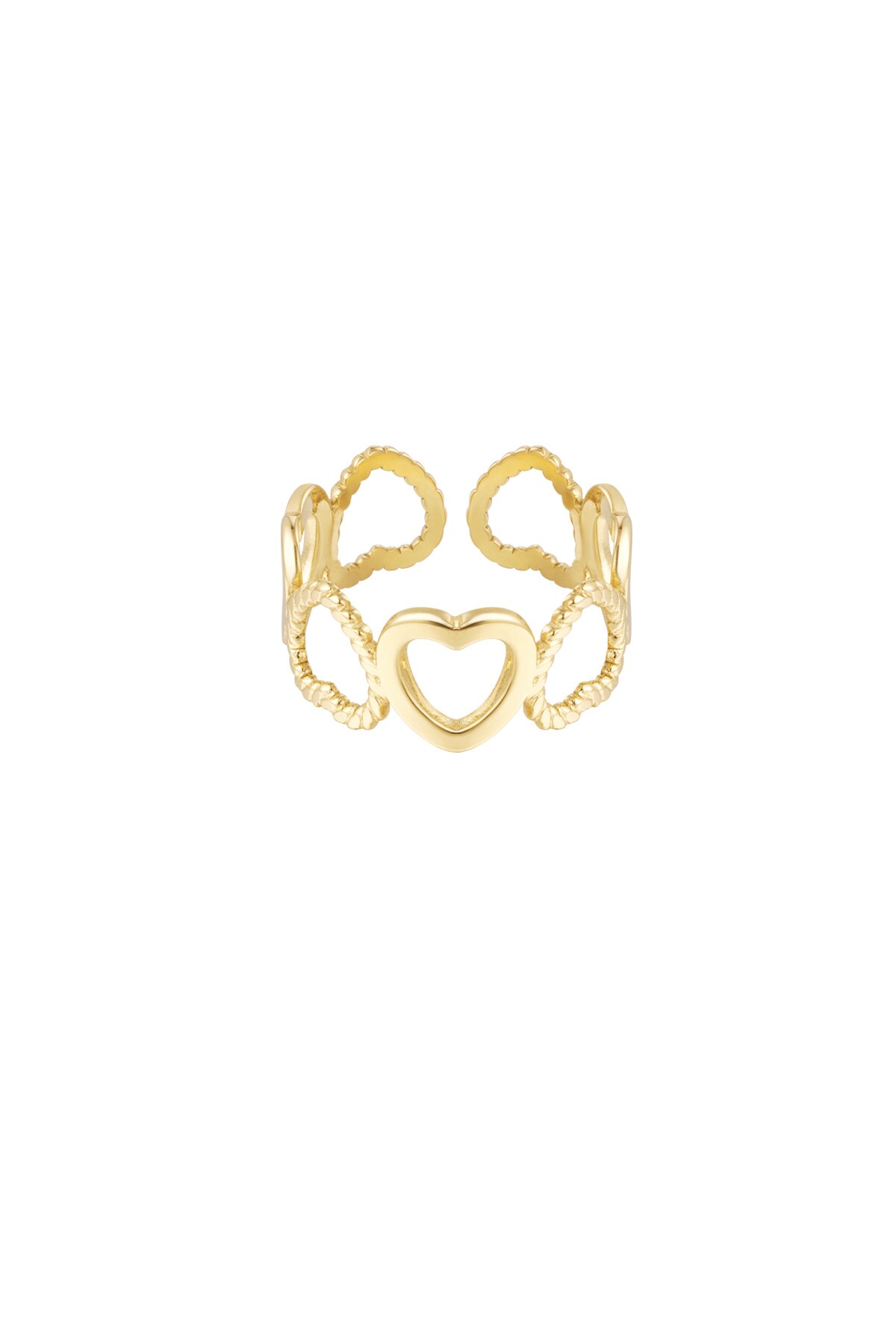 Ring different hearts - Gold color h5 