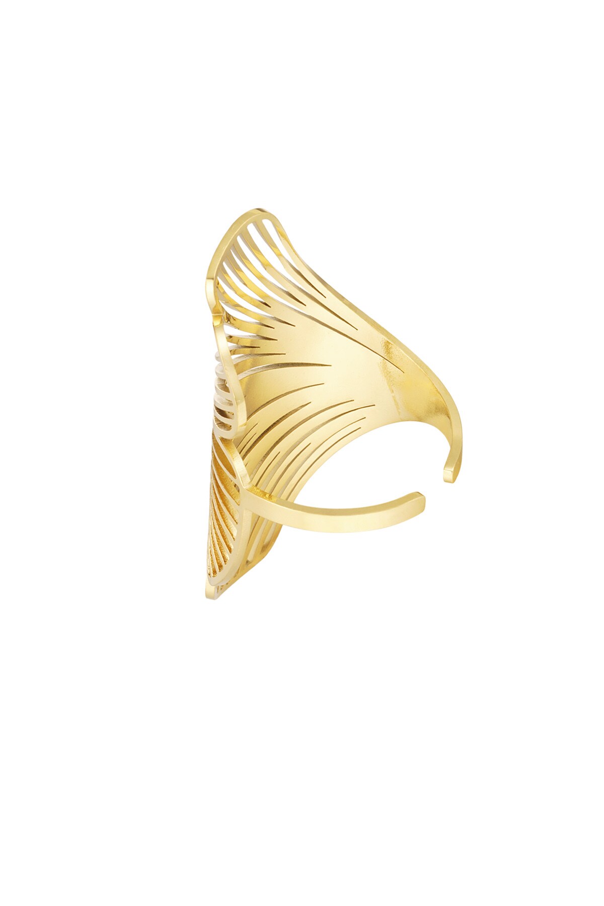 Ring statement flower - Gold color h5 Picture3