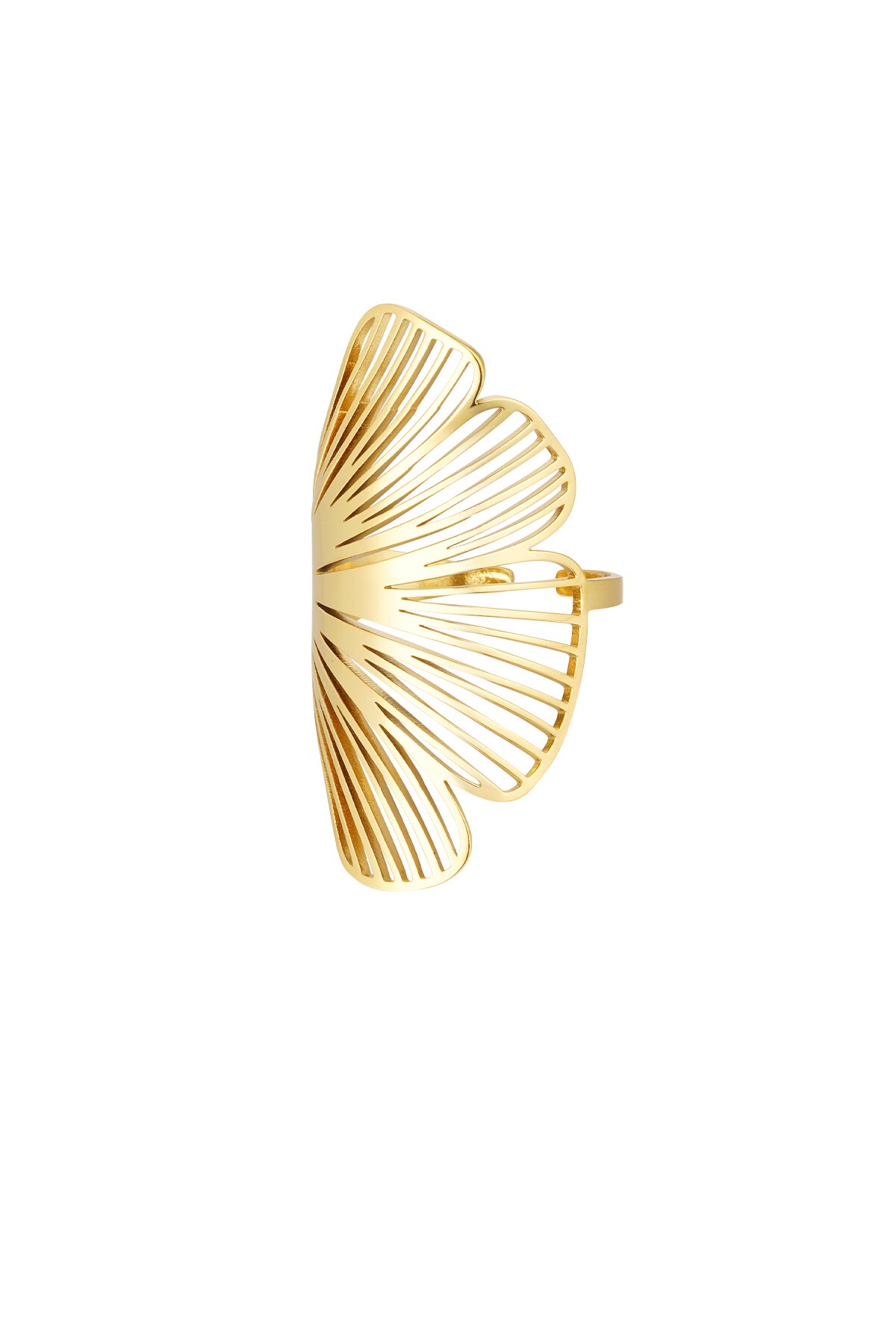 Ring statement flower - Gold color h5 