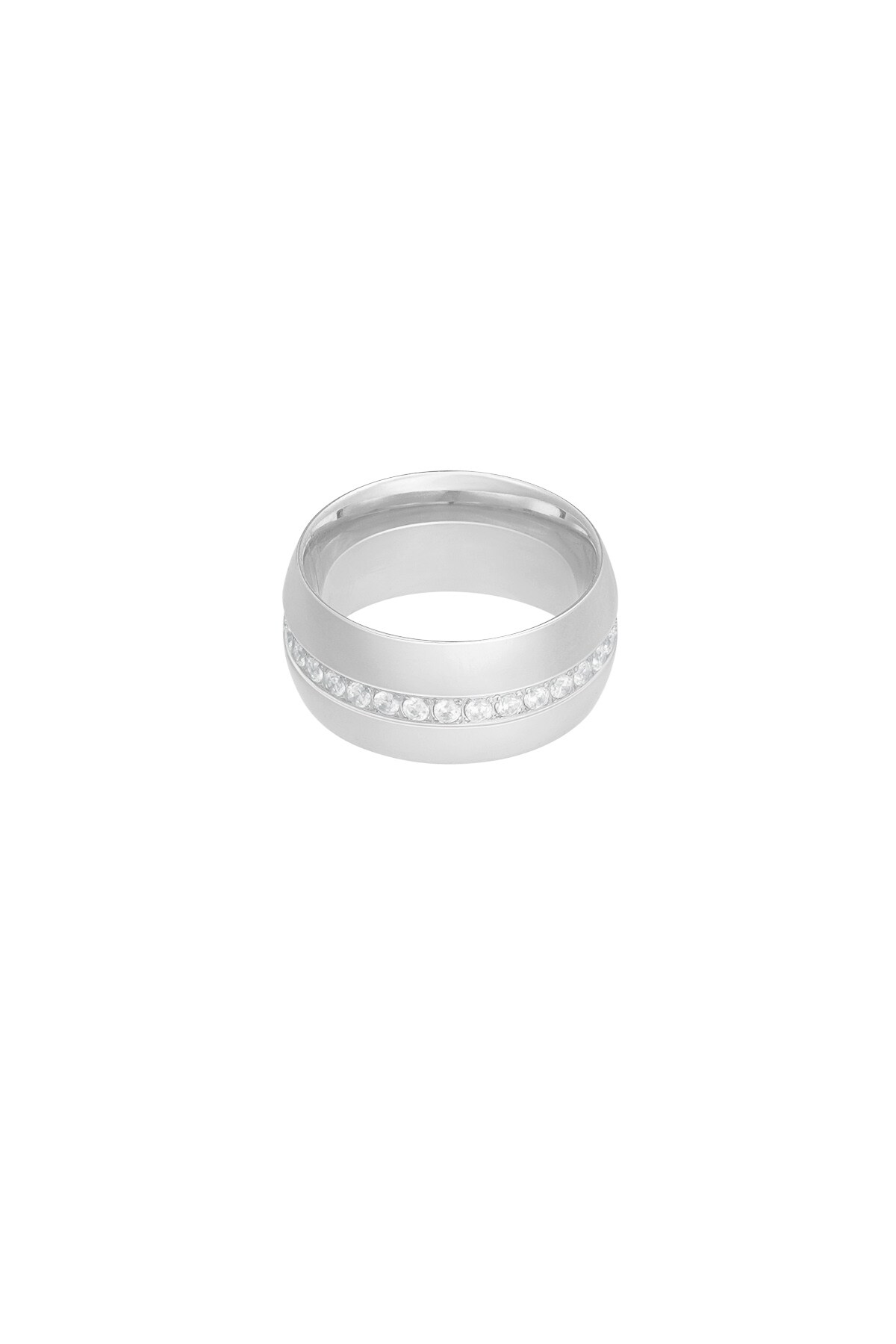 Bague large avec pierres - Couleur argent h5 