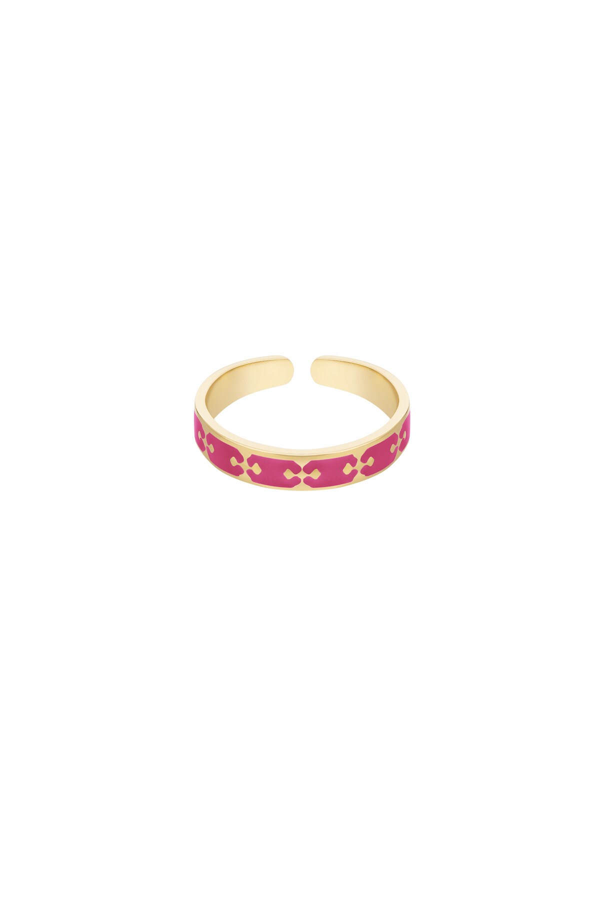 Ring colorful print - gold/green h5 