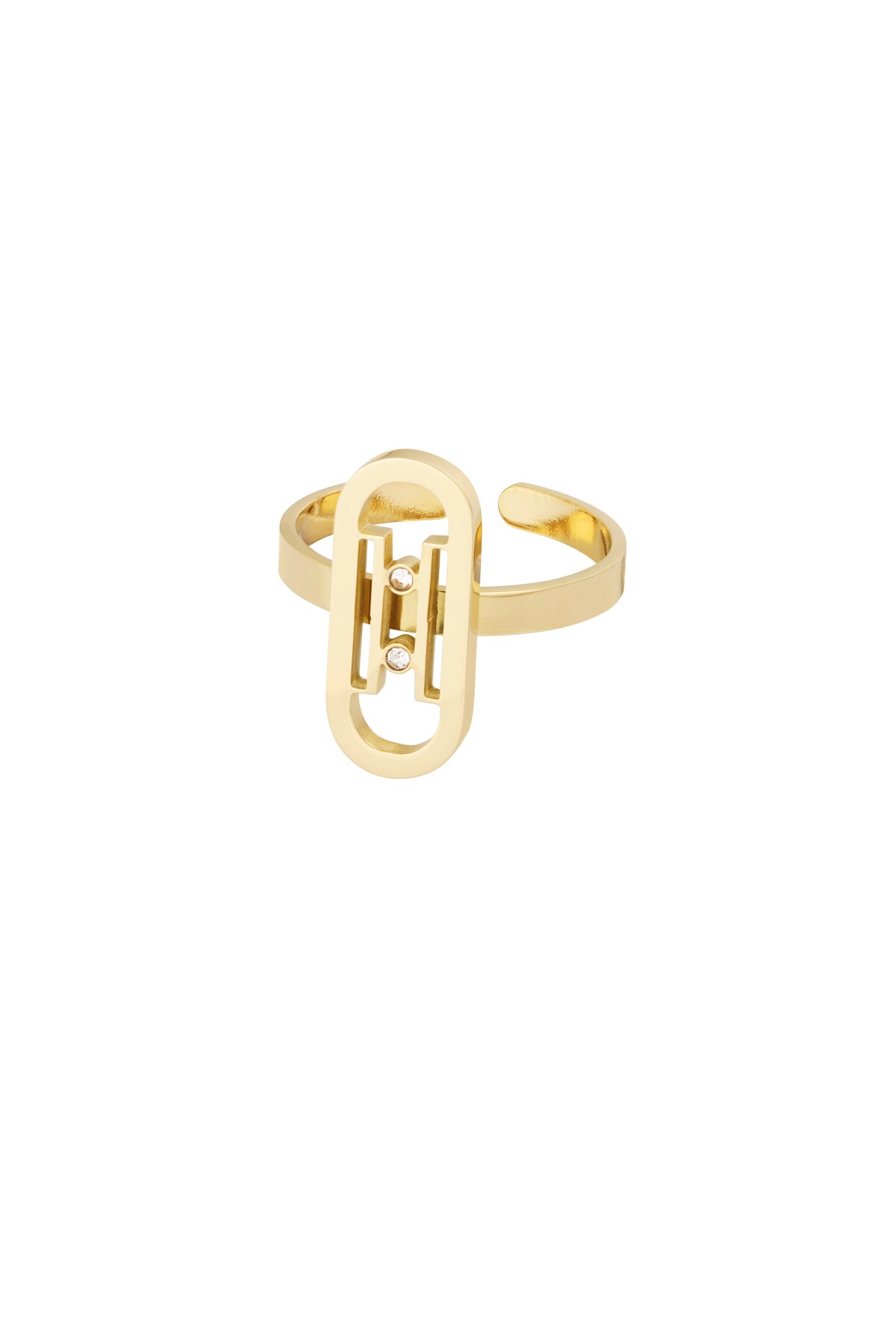 Ring link with stone - Gold color h5 