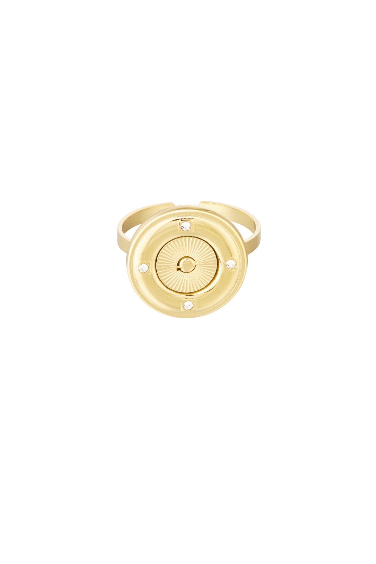 Ring round with stones - Gold color h5 