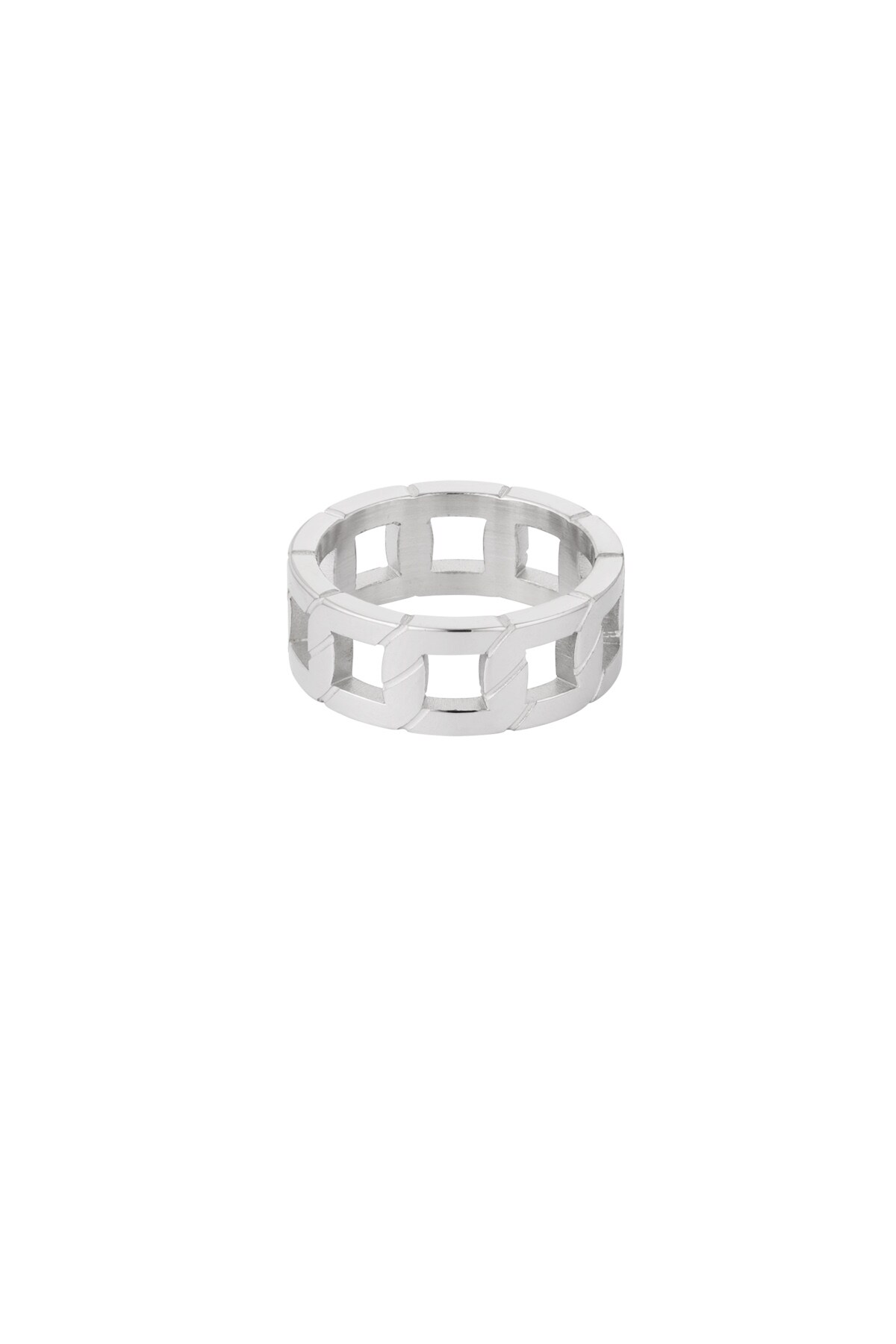 Men's ring link - Silver color h5 