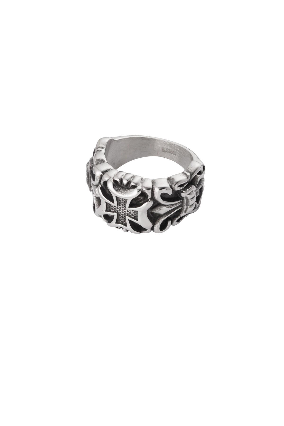 Men's ring ornament - Silver color h5 