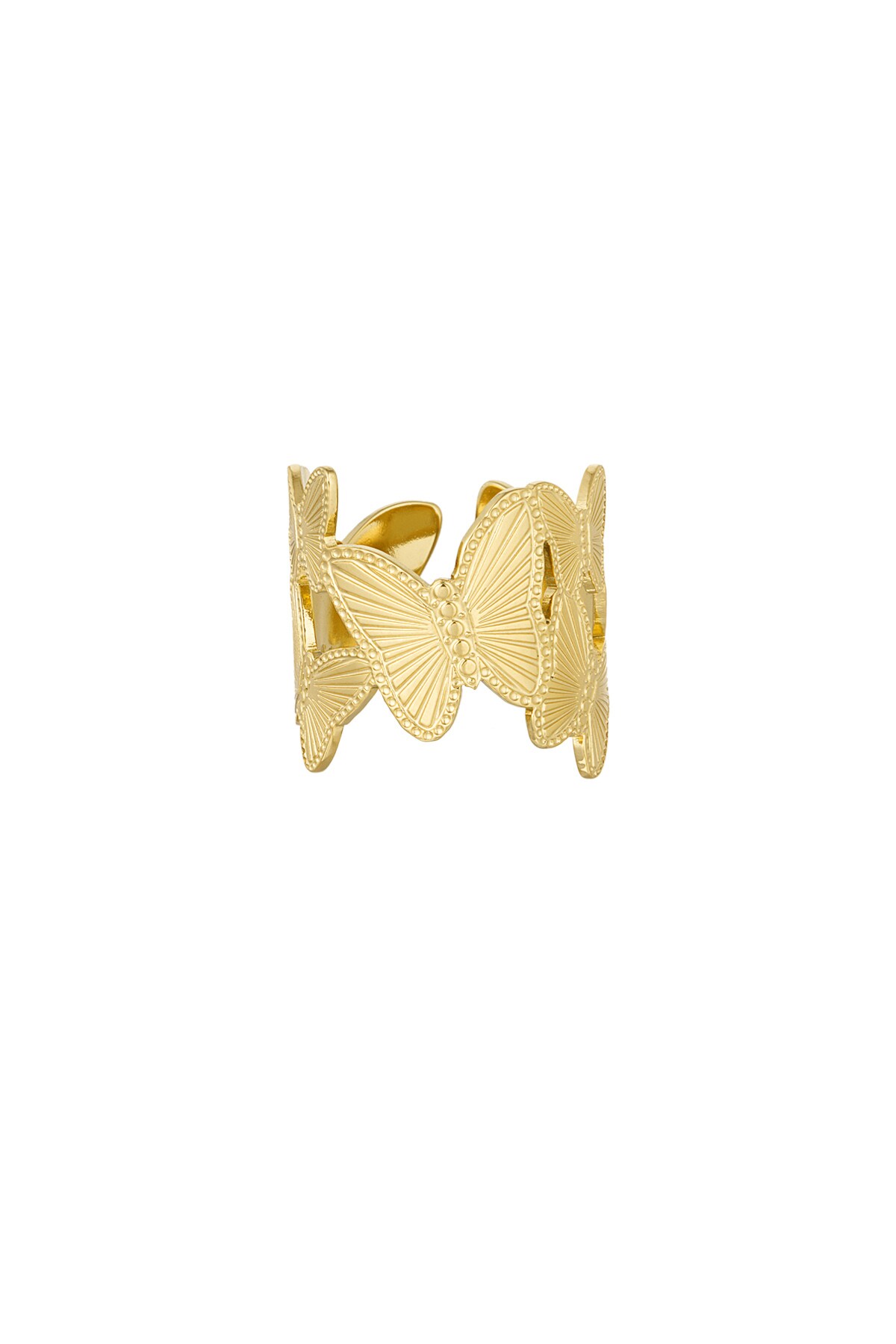 Ring butterflies large - Gold color 