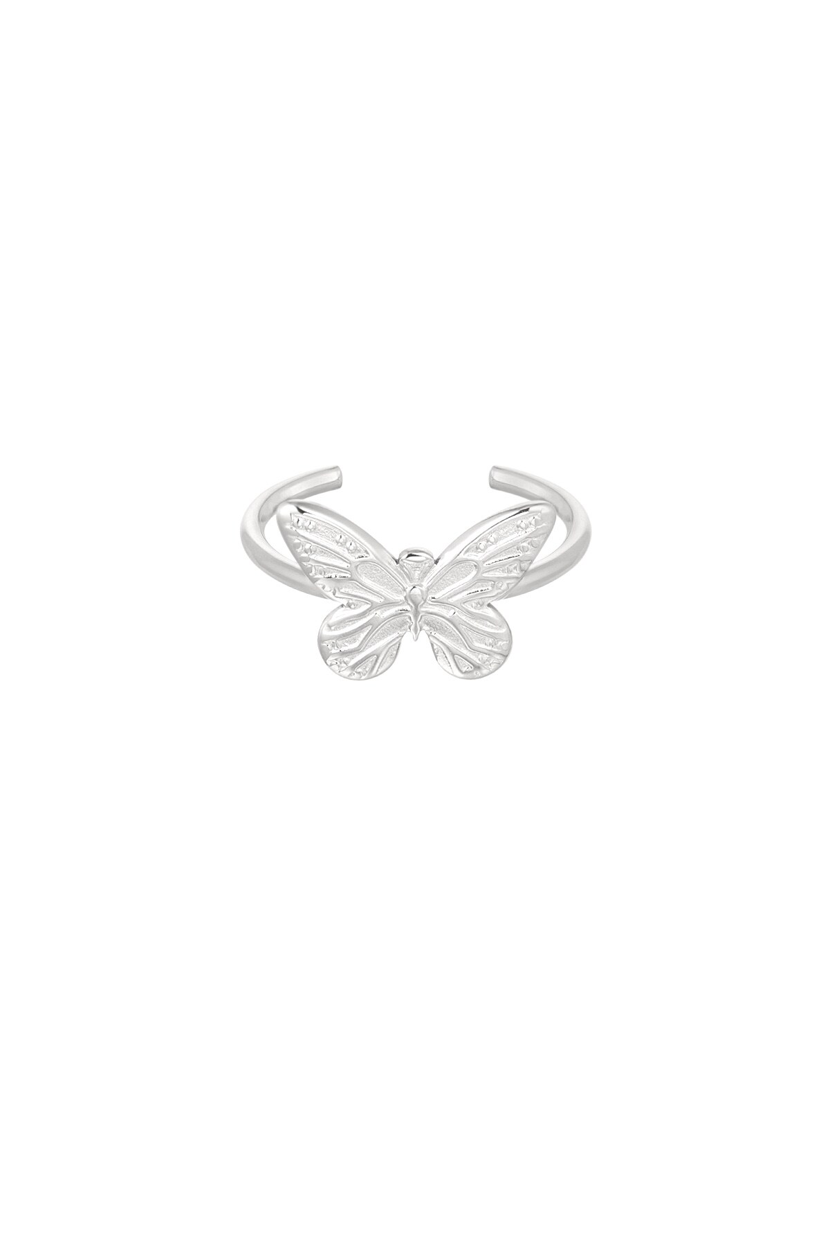 Ring with butterfly - Silver color h5 